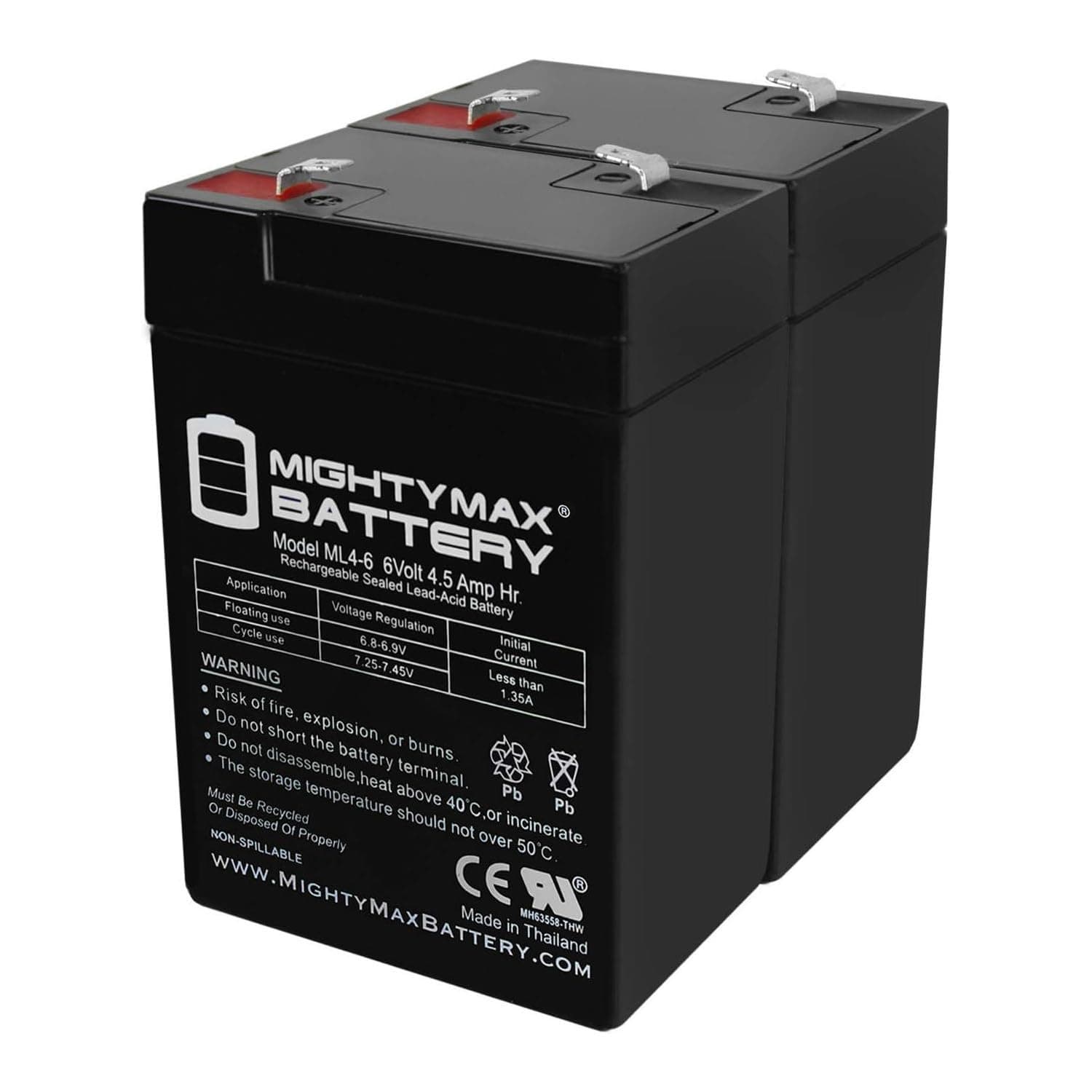 Mighty Max Battery Mighty Max Battery ML4-6 - 6V 4.5AH Lithonia ELB06042 SLA Replacement Battery - 2 Pack brand product