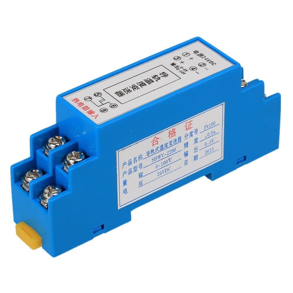 DC24V 0-100 °C RTD PT100 DIN Rail Type Temperature Sensor Transmitter 0~5V Output