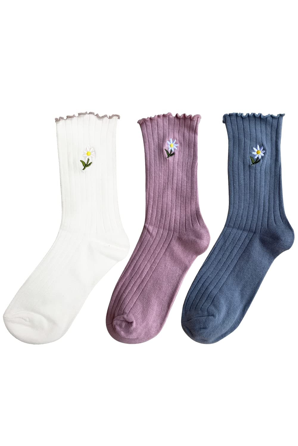 DoitallWomens Ruffle Slouch Crew Socks 3 Pairs