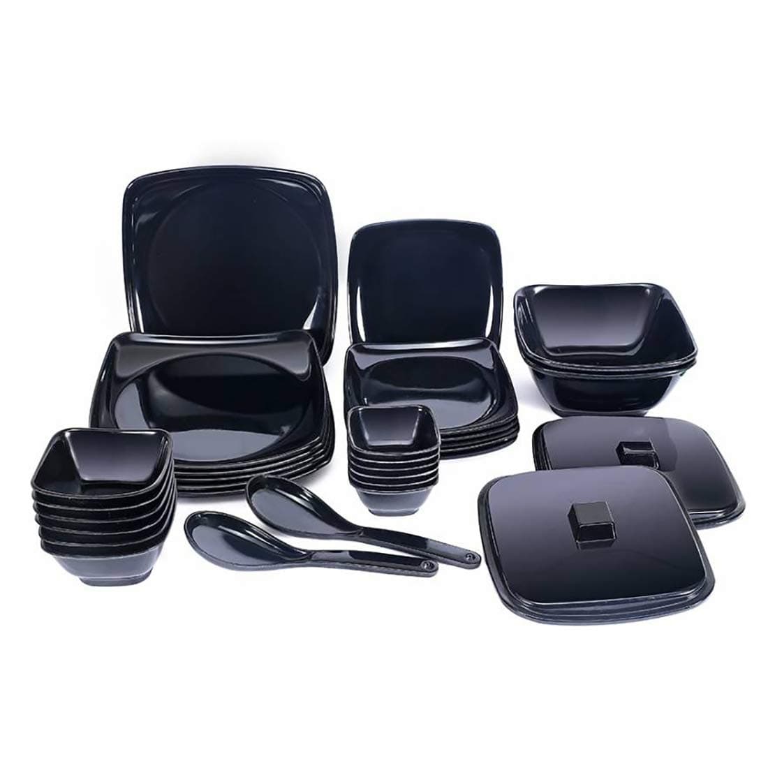 Abon melamine dinner set of 30 black