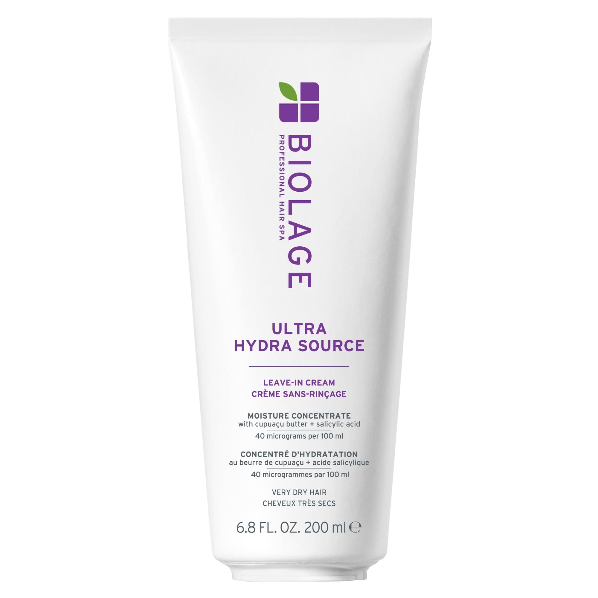Ultra Hydra Source Leave-In Cream - Moisturizes & Controls Frizz, For Very Dry, Thick, Hair, Infused with Micro-dosed with Cupuaçu Butter & Salicylic Acid