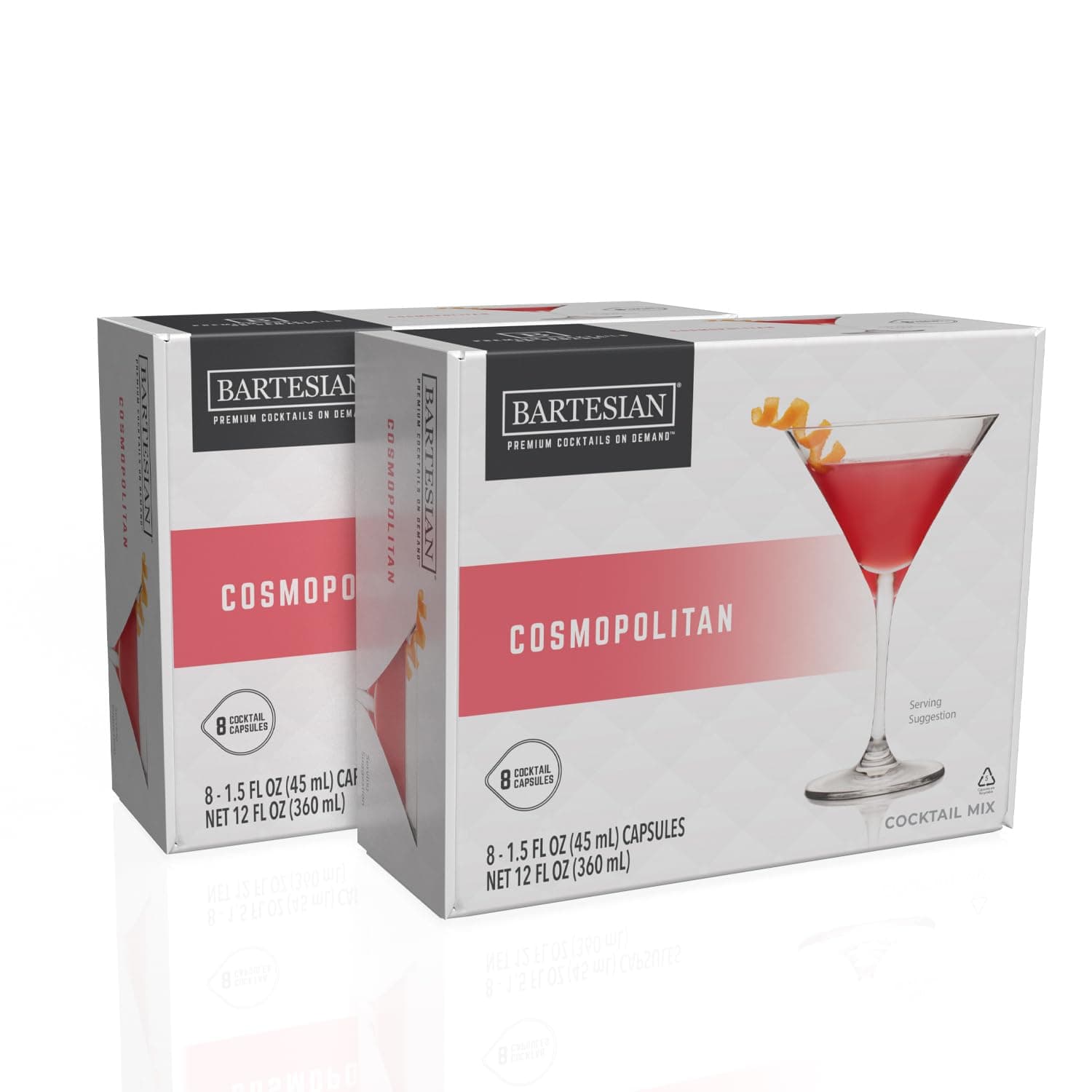 Bartesian 16-Pack Cosmopolitan Mixer Capsules for Cocktail Machine – Home Bar Mixology Cocktails Mix Pod Capsule Set To Use With the Bartesian Cocktail Drink Maker Machine