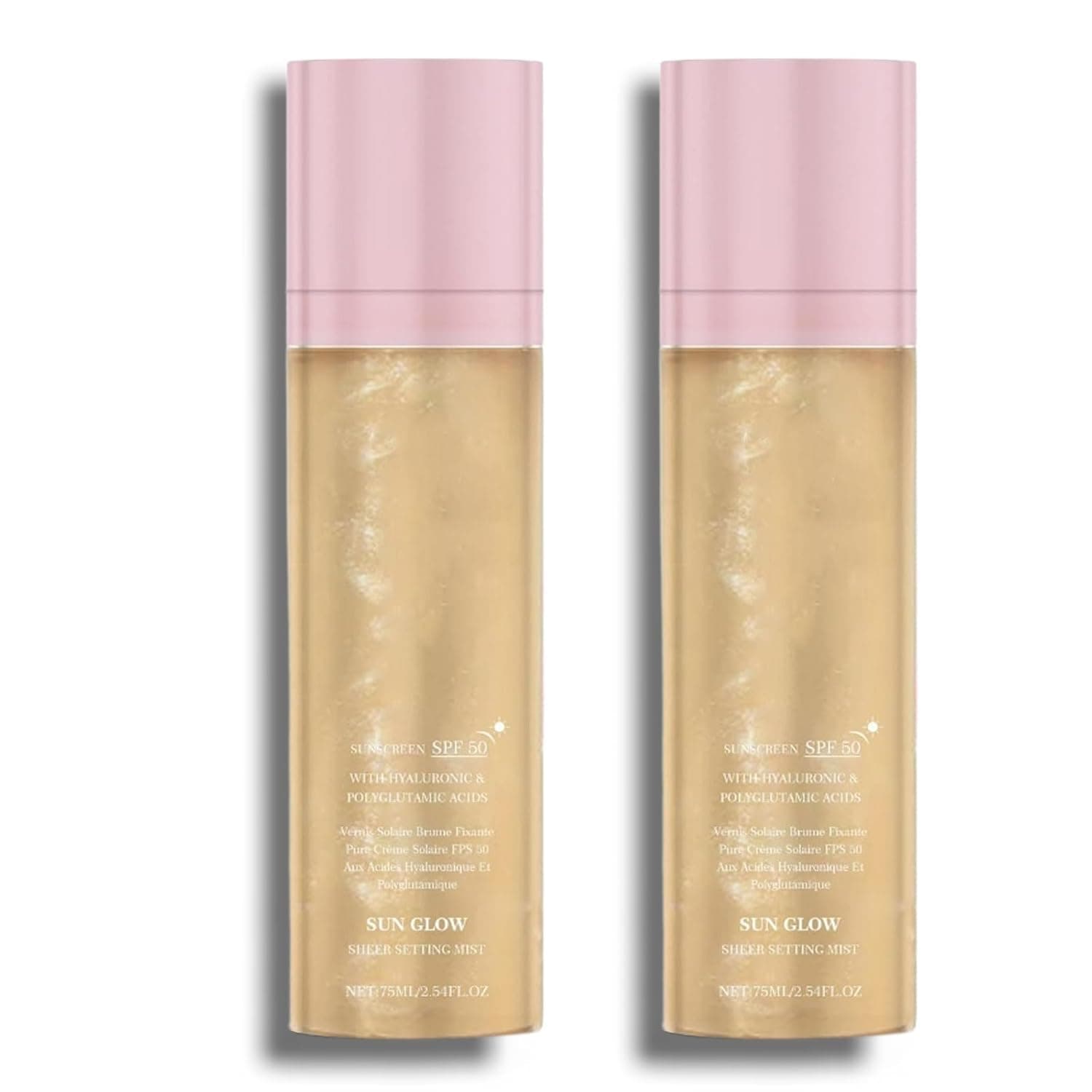 Sheer Setting Mist Sunscreen SPF 50, Makeup Setting Mist, Broad Spectrum Shimmering Body Oil Spray, Hydrating Makeup-Friendly Glow Spray, Non-Greasy & Fast-Absorbing for Face & Body (2)