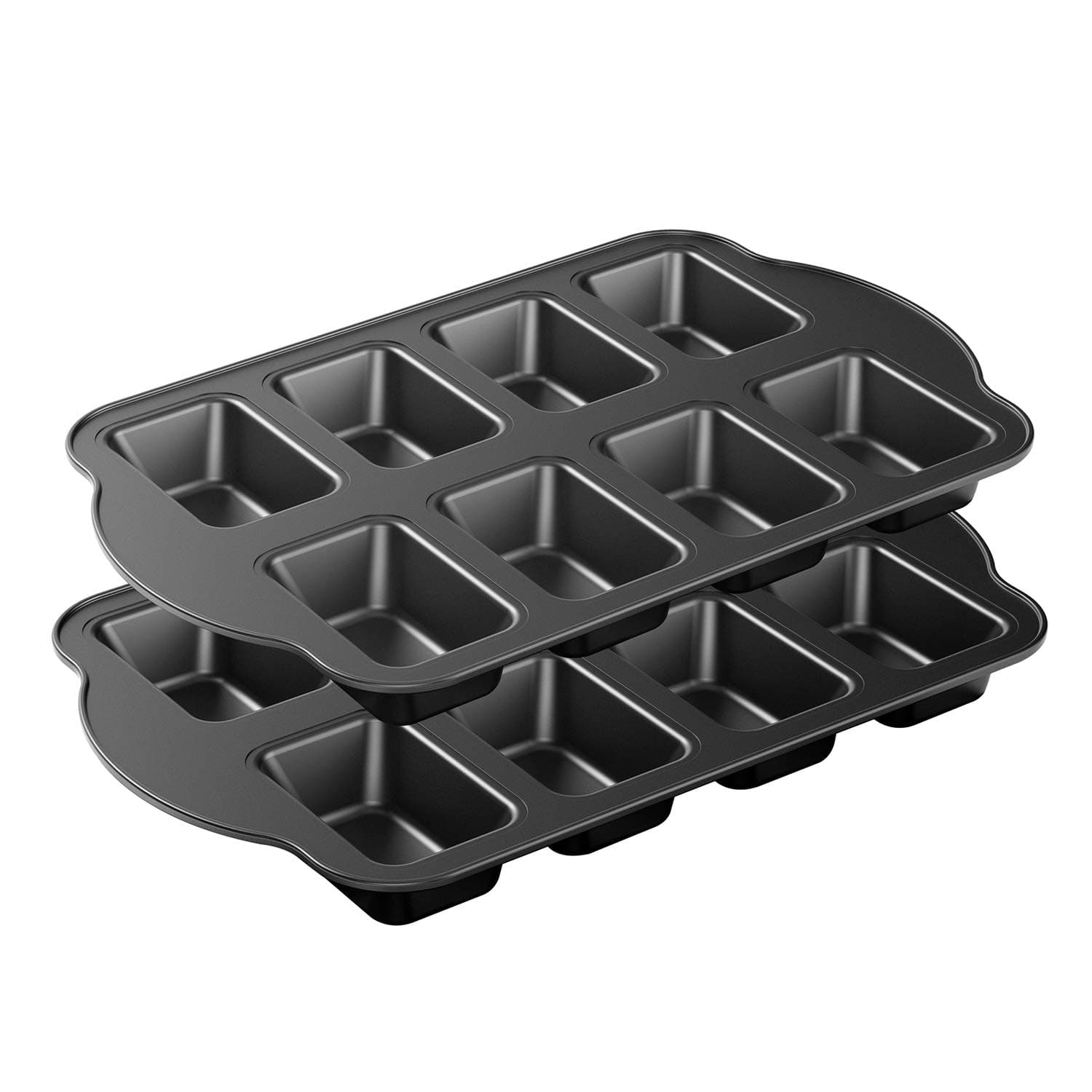 2 Pack Non-Stick Mini Loaf Pan, 8-Cavity