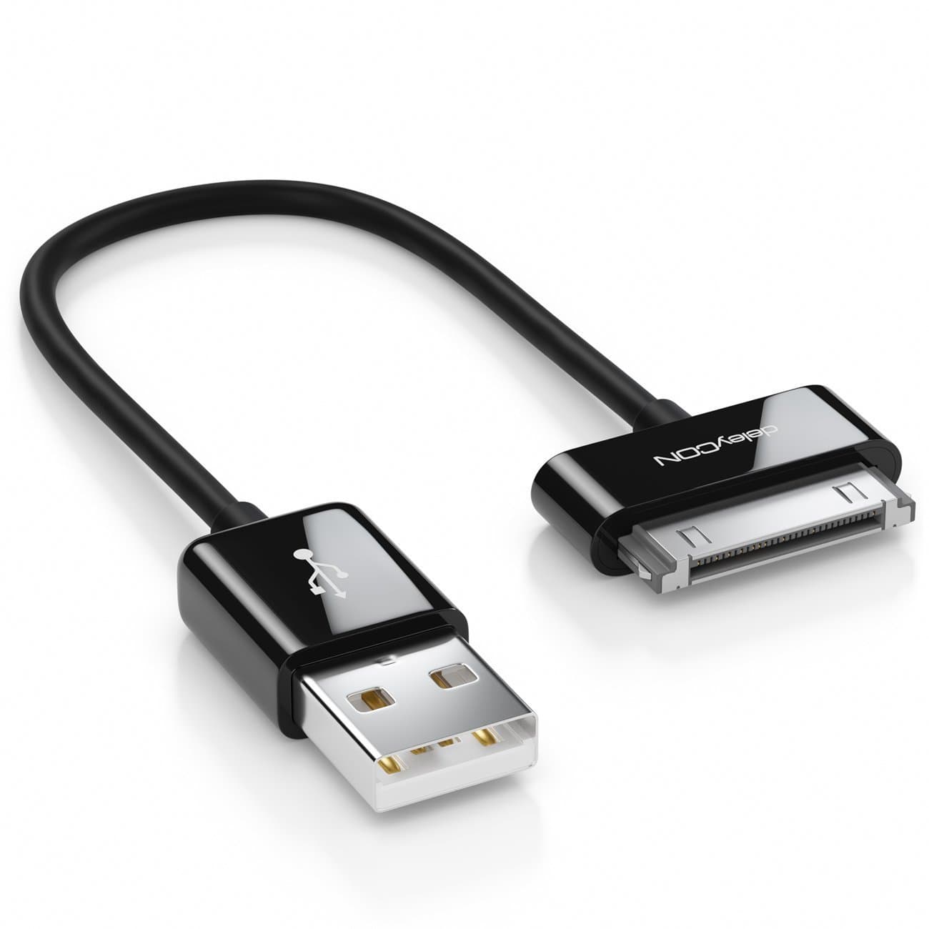 0.15m 30-Pin USB Cable - Dock Connector Sync- Charging- & Data Cable - Compatible with IPhone 4s 4 3Gs 3G IPad IPod - Black