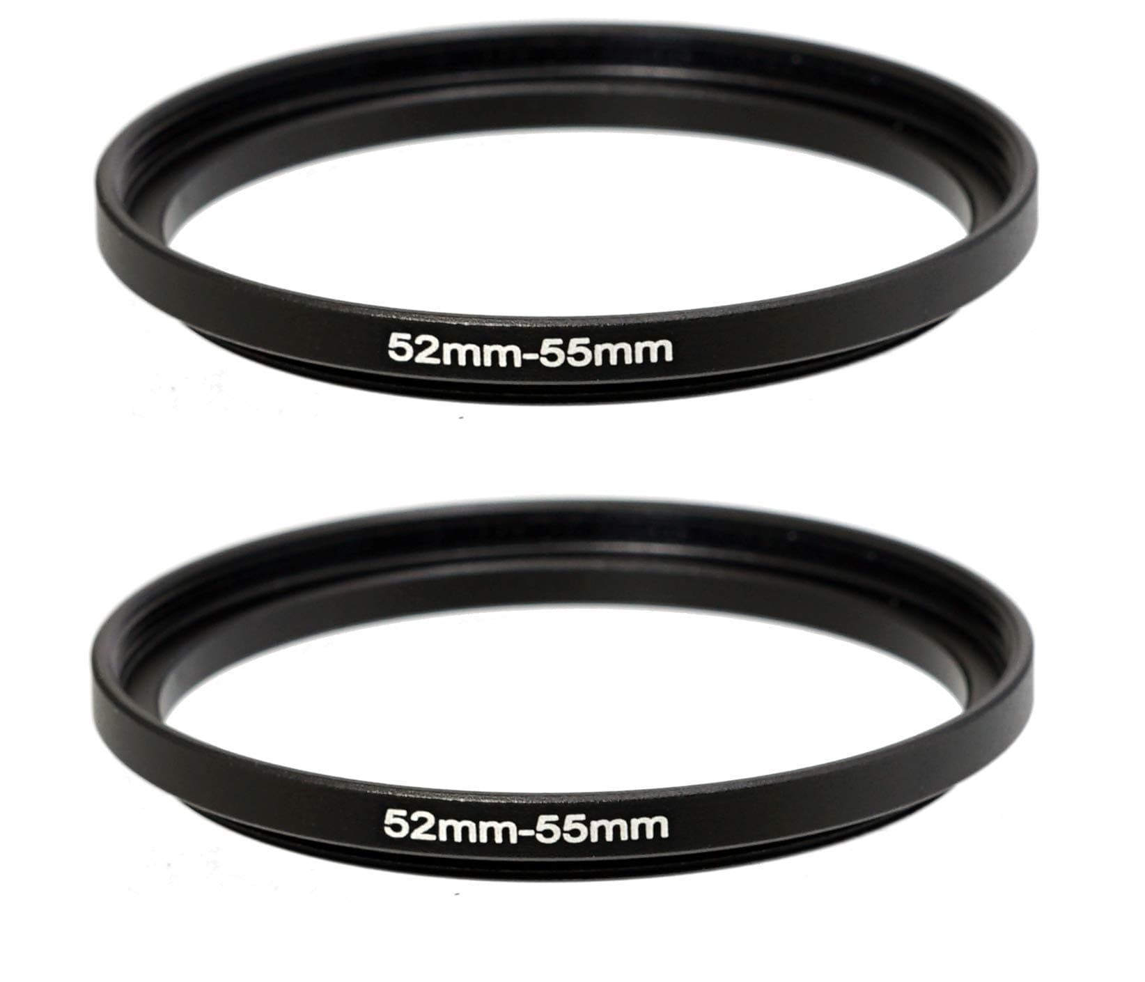 (2 Pcs) 52-55MM Step-Up Ring Adapter, 52mm to 55mm Step Up Filter Ring, 52mm Male 55mm Female Stepping Up Ring for DSLR Camera Lens and ND UV CPL Infrared Filters