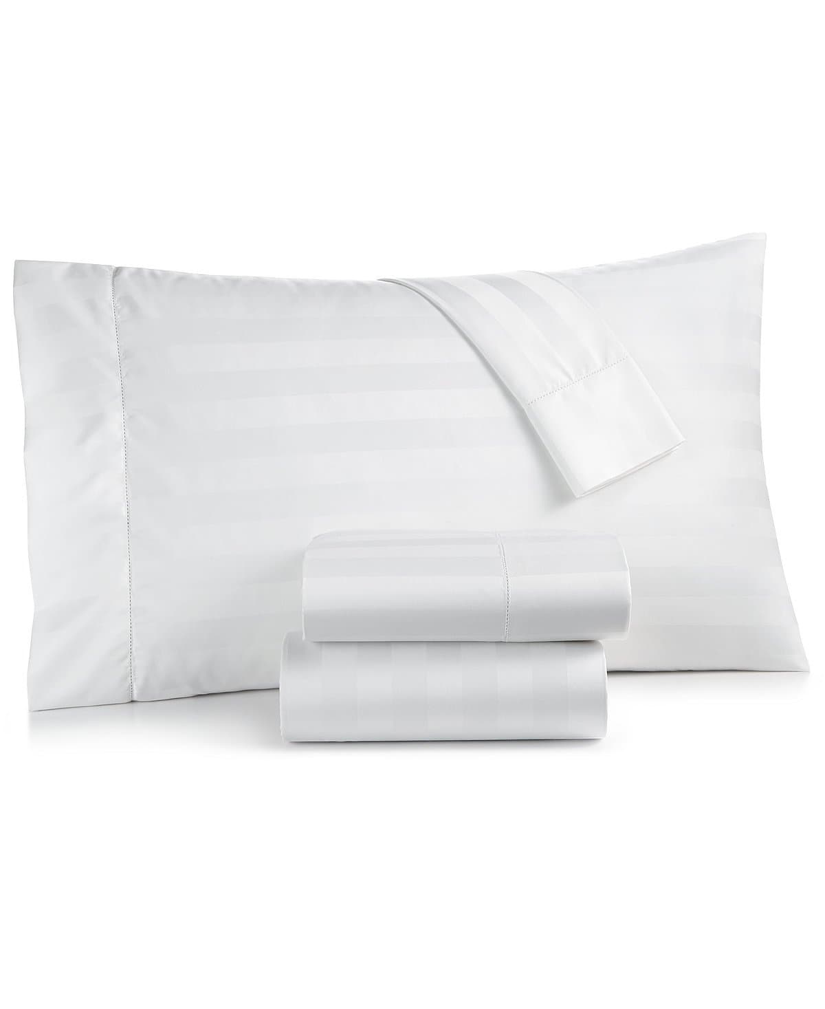 Stripe King 4-Pc Sheet Set Bedding, 550 Thread Count Pure Supima Cotton (White)