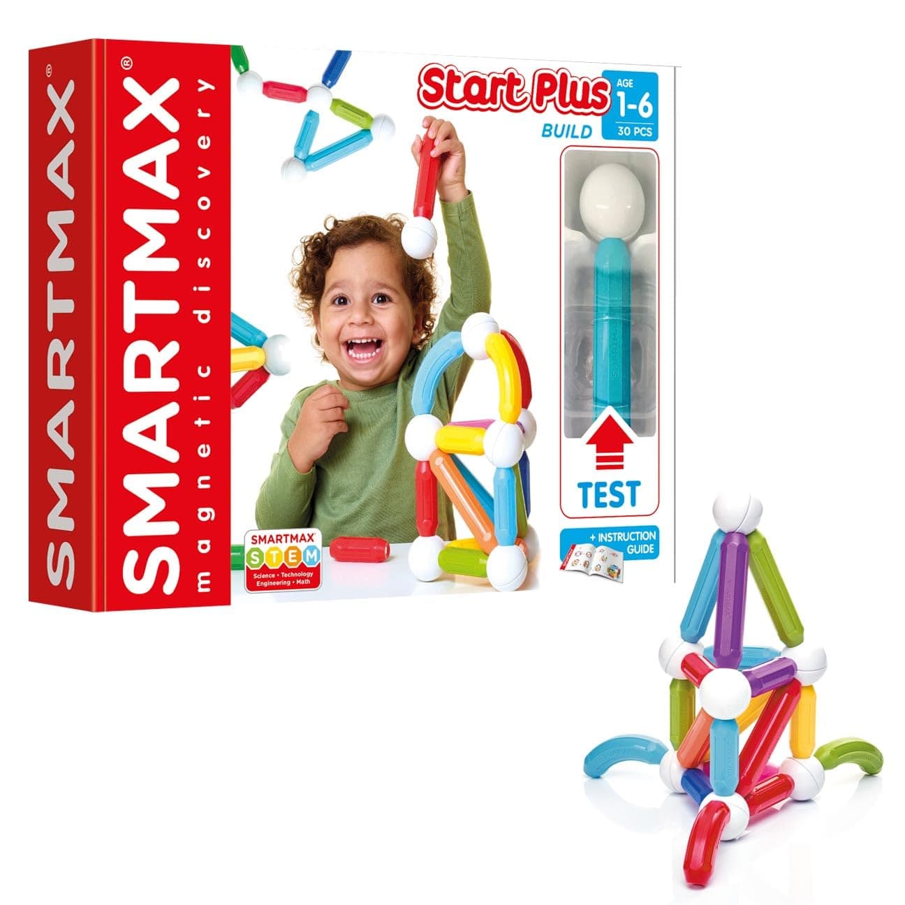 SmartMax Start Plus STEM Building Magnetic Discovery Set, Ages 1-6 (30 Pieces)