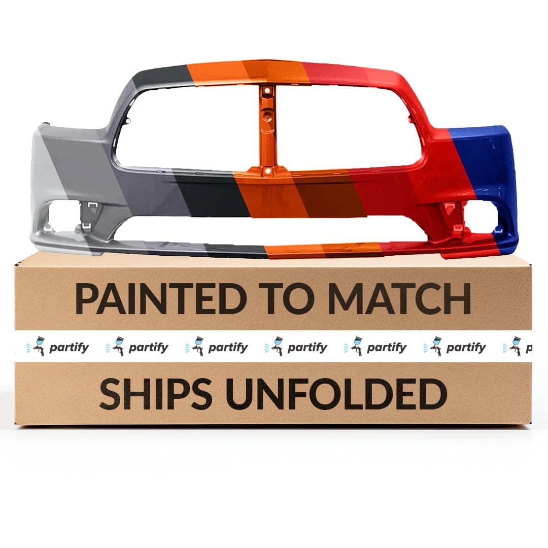 Partify Painted Unfolded Replacement Front Bumper Cover W/O Adaptive Cruise Ctrl Compatible With 2011-2014 Dodge Charger Non SRT-8 - CH1000992 - Order with VIN for a Precise Color Match