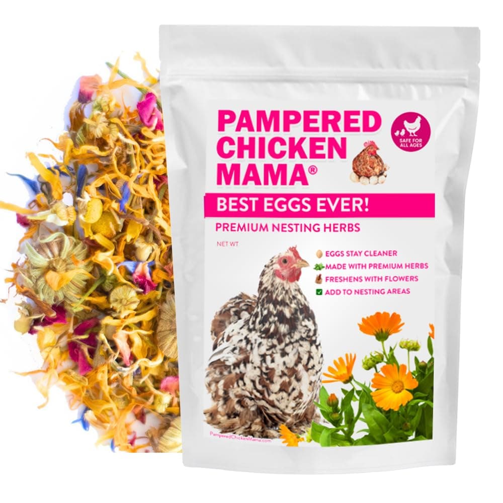 Pampered Chicken Mama Premium Nesting Herbs for Chickens (20 oz) Made with Flowers & Botanicals | Chicken Nesting Herbs | Nesting Herbs for Chicken Coop Herbs