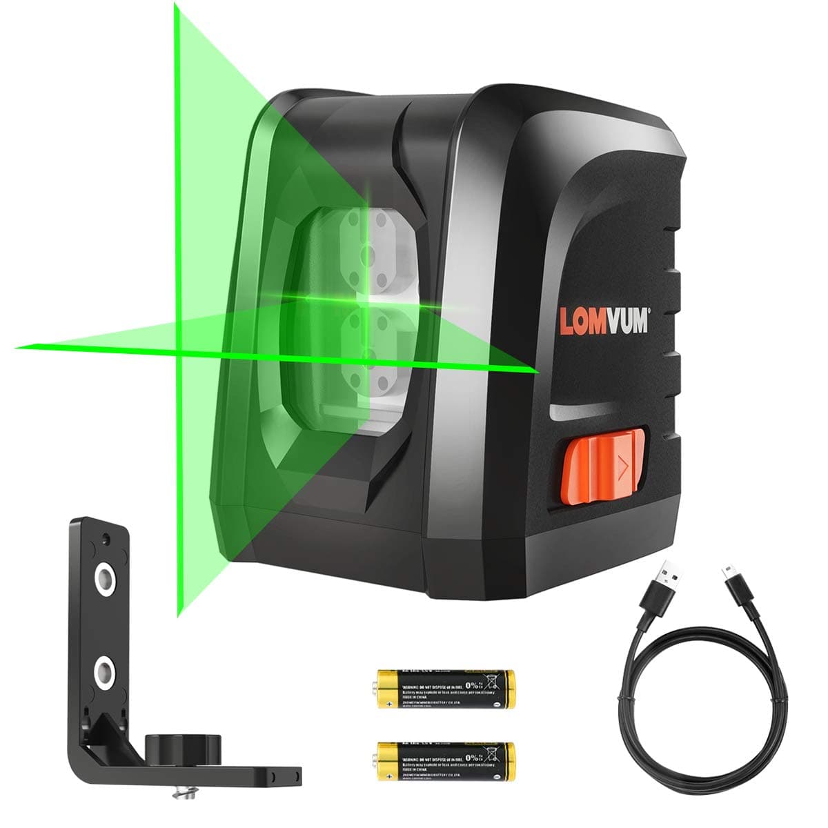 Lomvum Self-Leveling Laser Level 100FT Green Vertical Horizontal Cross Line Laser Level -visible in sunshine, DIY line Laser Portable min Outdoor Laser Leveler