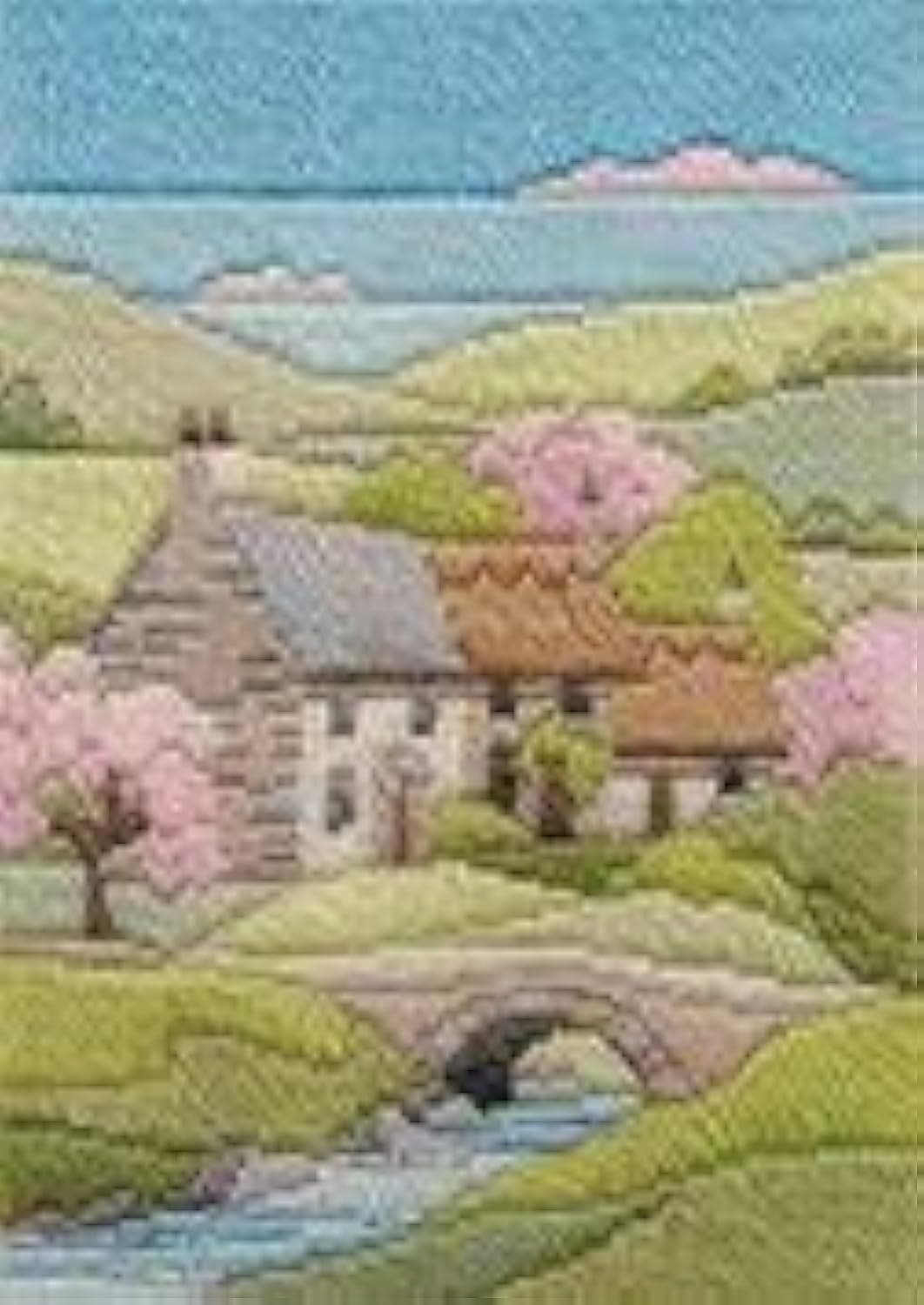 DW14MLS9 Counted Long Stitch Kit Seasons - Spring Cottage, 24 x 17 cm