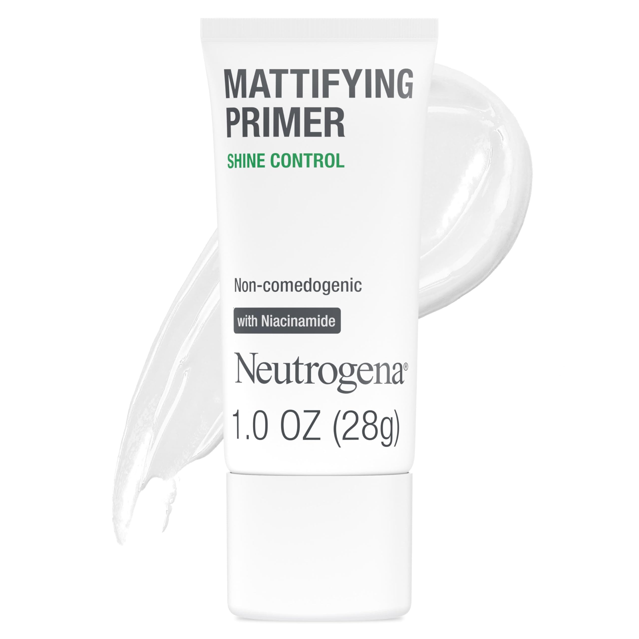 Neutrogena Mattifying Primer with Shine Control, Lightweight Pore Blurring Face Primer Blurs the Look of Pores & Helps Reduce Shine, Matte Primer with Niacinamide, 1 oz