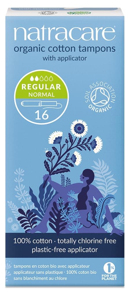 Natracare Organic Applicator Tampons Regular Absorbency, Biodegradable Card Applicator | 1 Pack of 16 Tampons