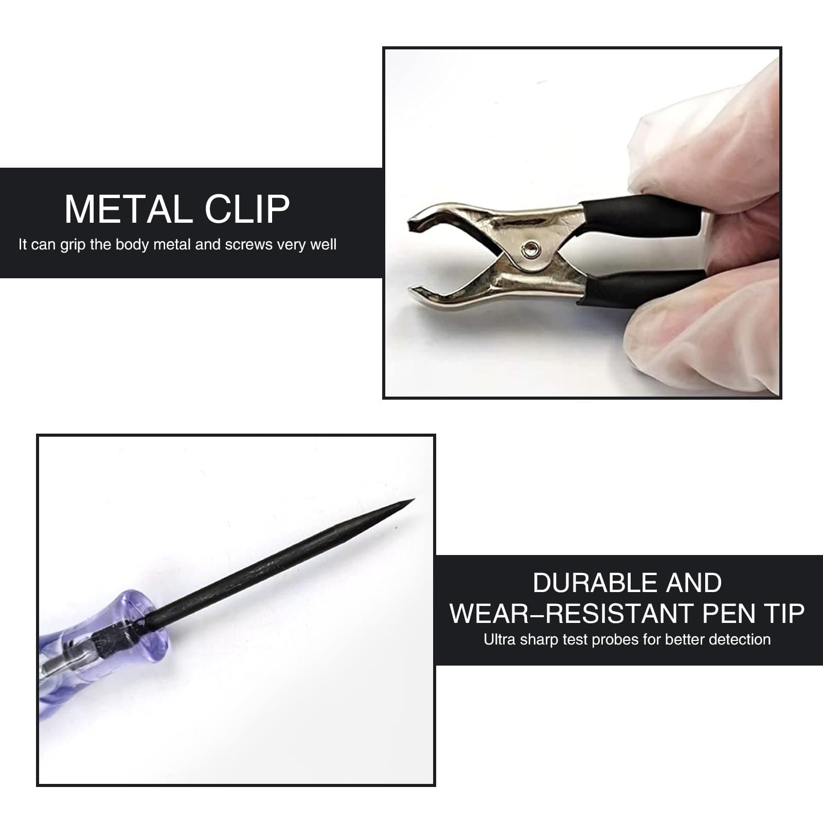 Sumjig Pack-1 Car LED Digital Display Circuit Test Pen, DC 3V/6V/12V/24V Voltage Continuity Test for Wires Fuse, Multi-Function Induction Tester with 5.9Ft Spring Wire, Universal for Cars (Red)