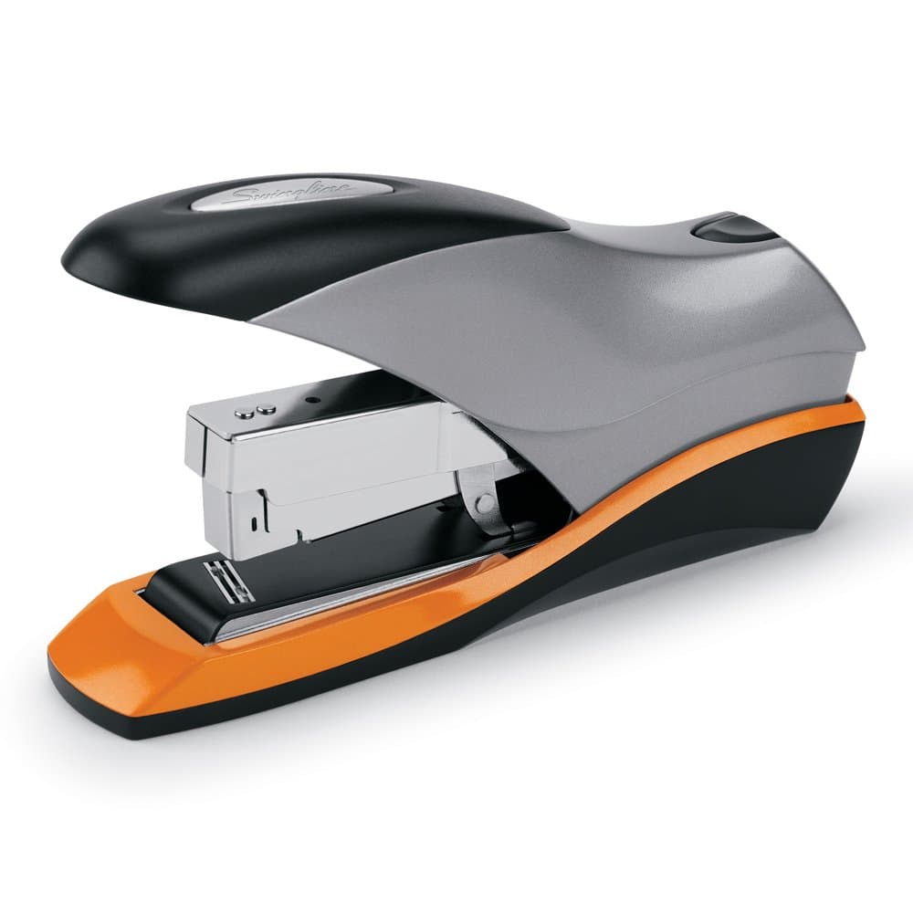 Stapler, 70 Sheet Capacity, Optima 70, Jam Free, Reduced Effort, Soft Grip, Metal, Silver, Black and Orange (87870)