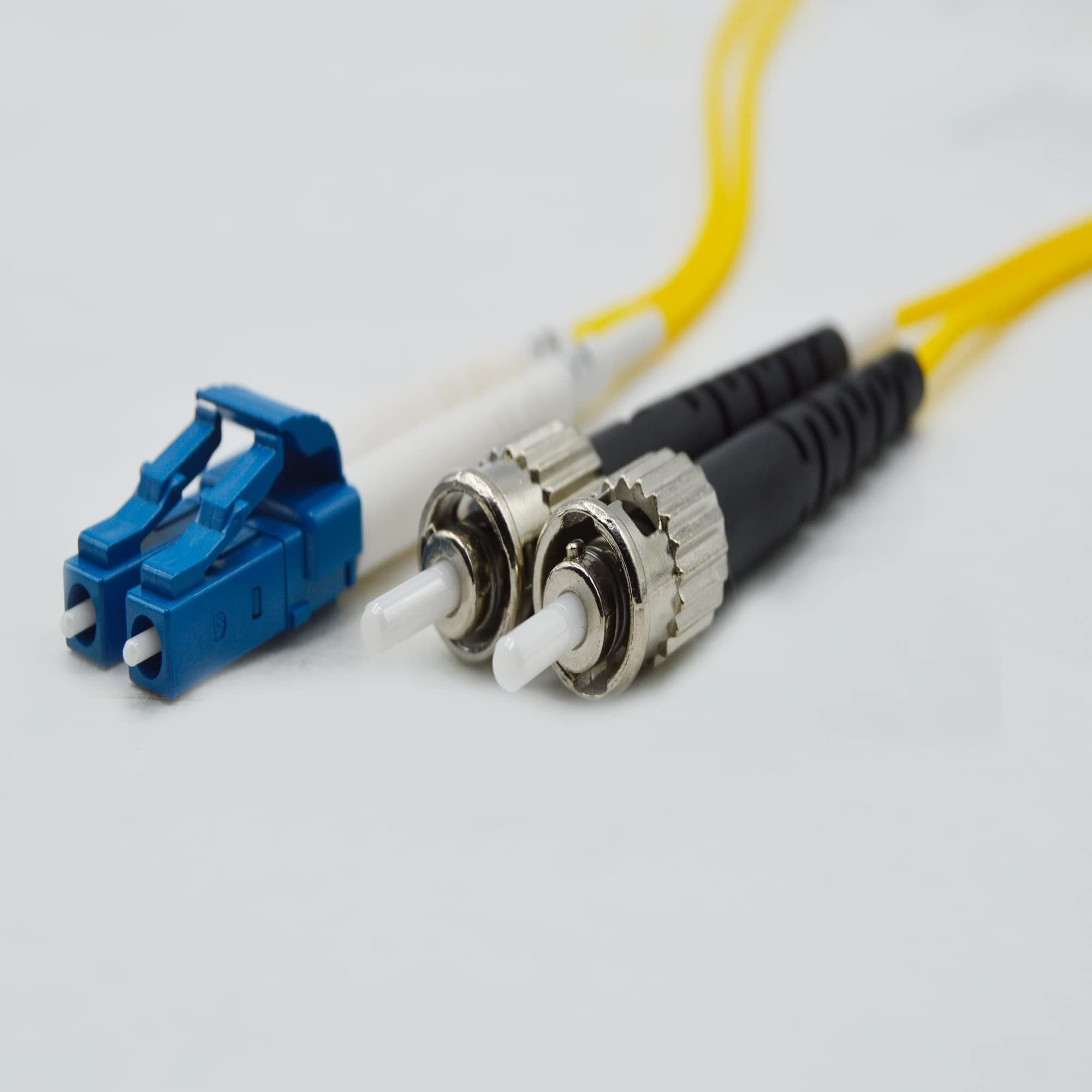 FiberCablesDirect OS2 Single-Mode Fiber Patch Cable | Length Options: 0.5M-300M | LC to ST | 0.5M (1.64ft) | Duplex 9/125µm | 1G/10G SFP & 10GBASE Compatible | Yellow OFNR PVC
