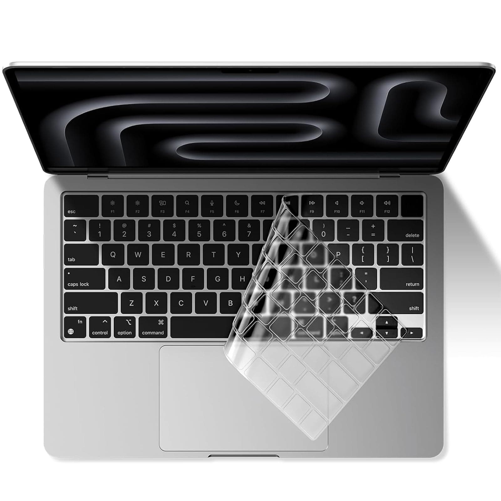EooCoo Premium Keyboard Cover Skin Protector, Laptop Accessories Compatible with 2026 2025 2024 2023 2022 2021 M5-M1 Pro/Max MacBook Pro 14/16, M5-M2 MacBook Air 13/15, 2026 MacBook Neo 13, Clear