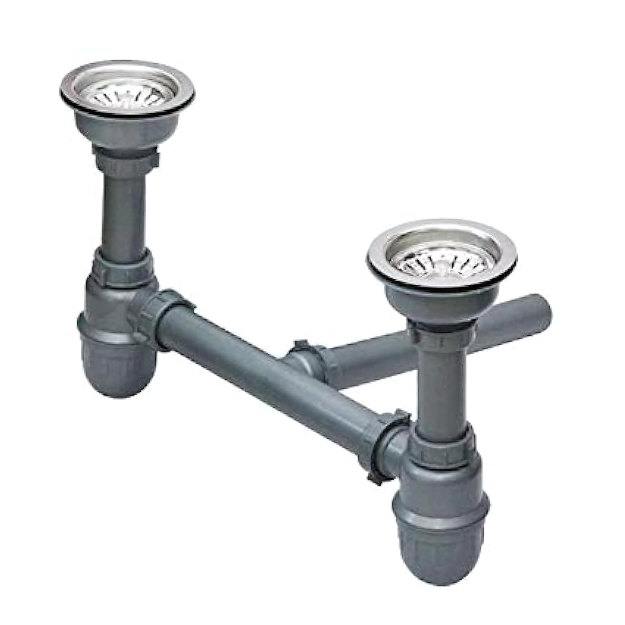 NEW WARE PVC 2 Way Bottle Trap Set with Sink Coupling for Bathroom and Kitchen Sink Drain
