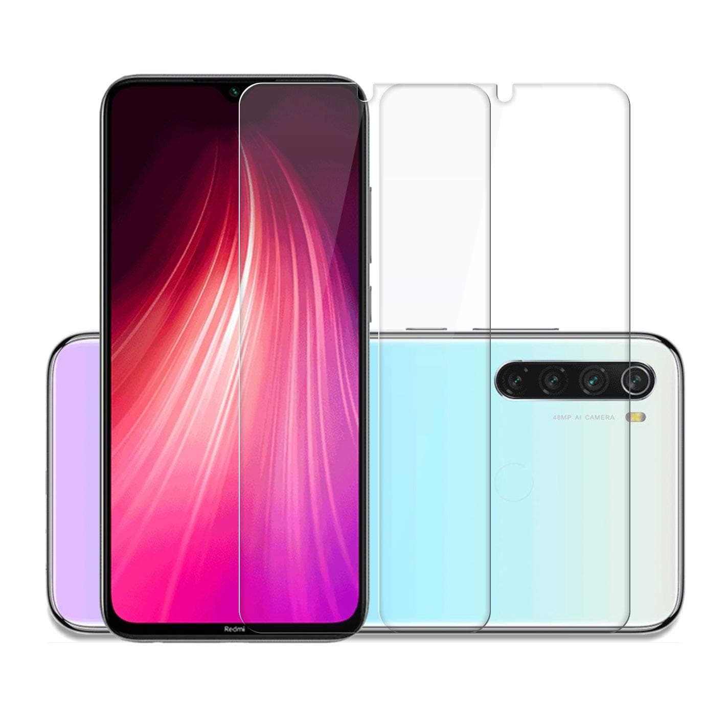 Affix Tempered Glass for Redmi Note 8, Redmi 8, Redmi 8A, Redmi 8A Dual with Easy Self Installation Kit (Transparent) Full Screen Coverage (except edges) - Pack of 2