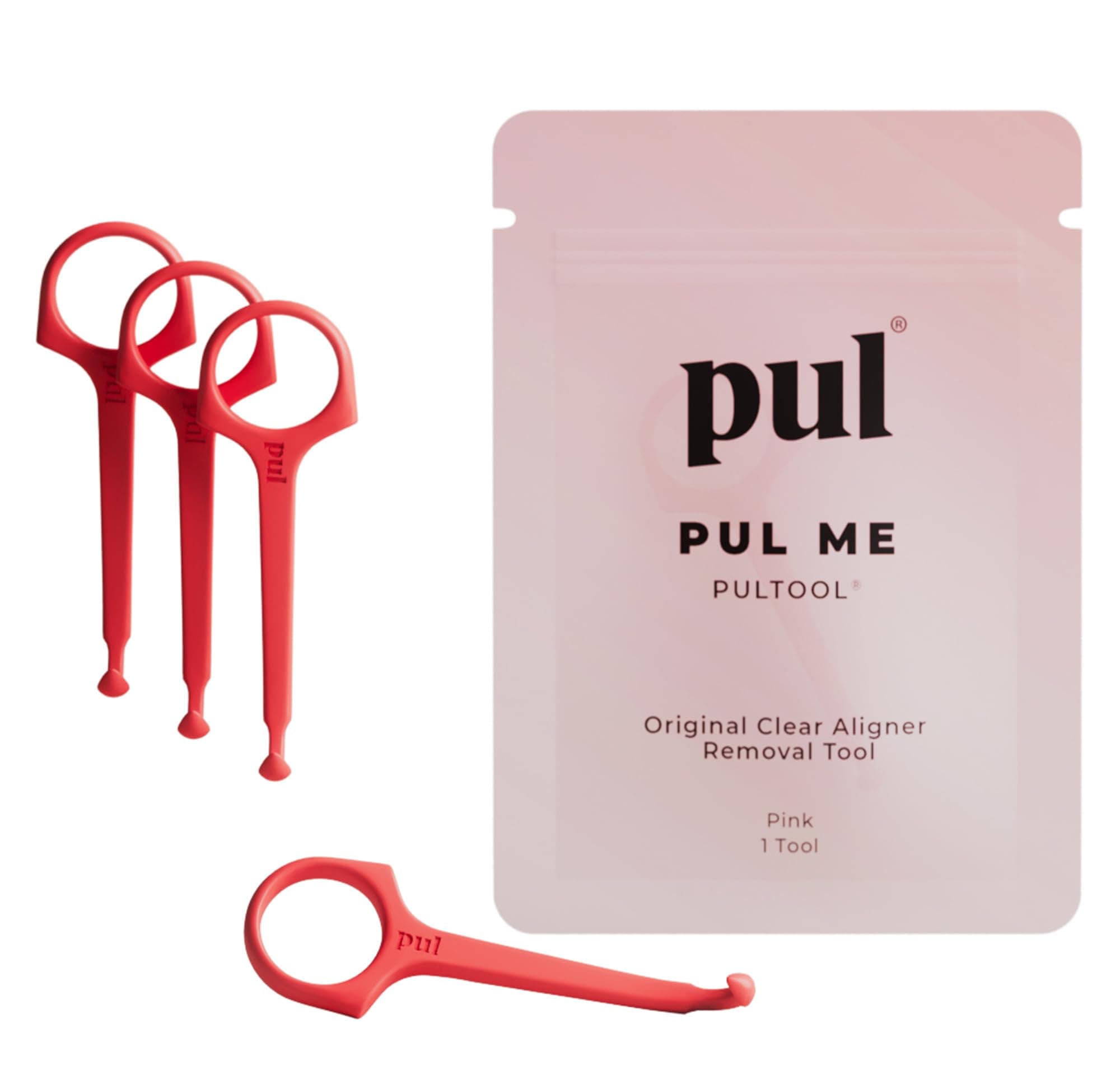 PUL Pack of 4 Aligner Removal Tool – Invisalign Remover Tool & Retainer Hook for Clear Aligners, Trays & Night Guards – Reusable Invisalign Accessories, Aligner Hooks & Retainer Removal Hook – Pink