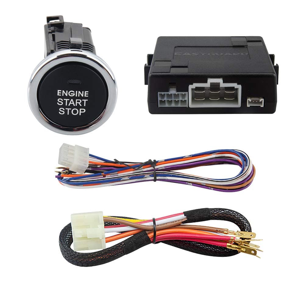 EASYGUARD ES002-P5 push start button kit & keyless go compatible with factory or aftermarket car alarm or keyless entry system DC12V