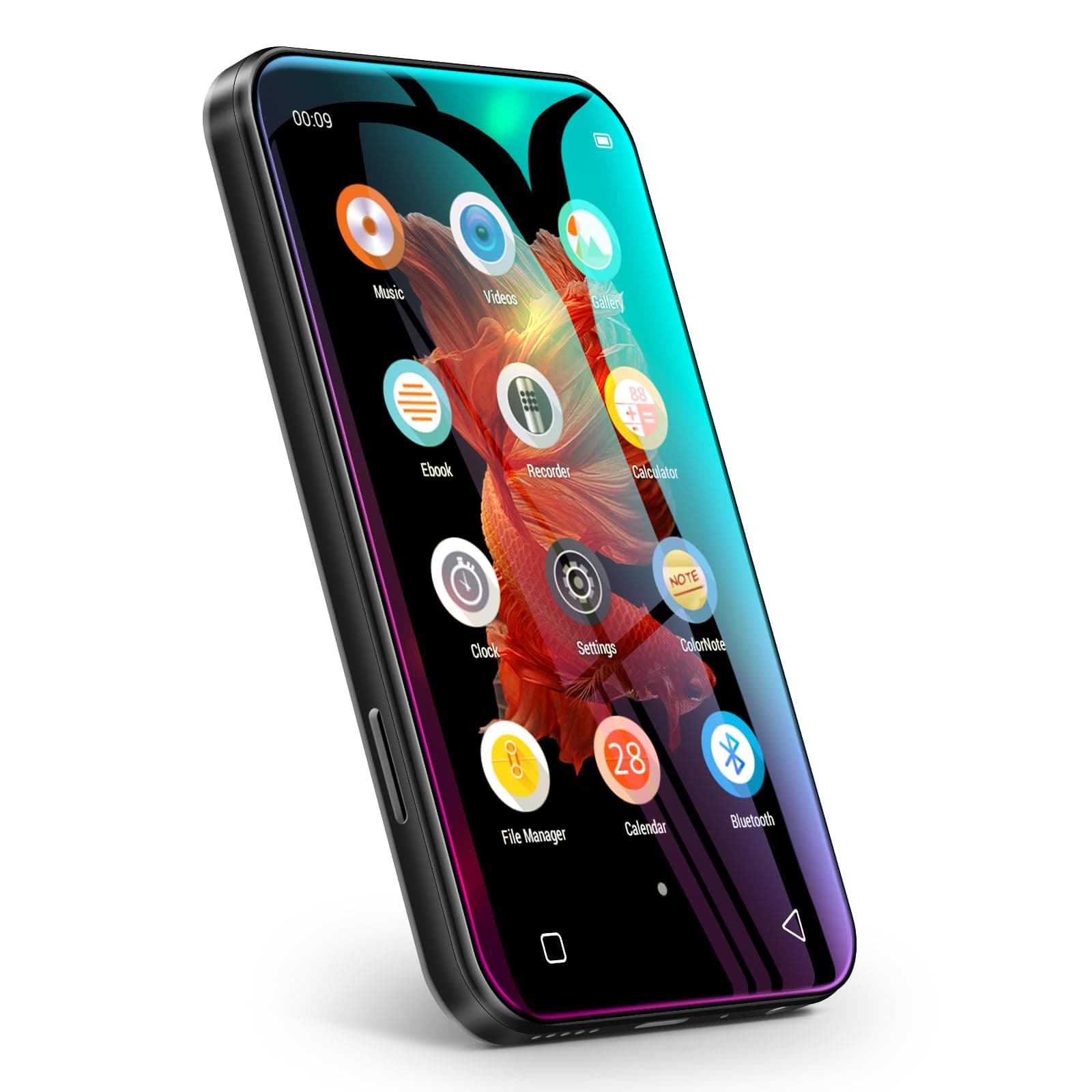 TIMMKOO 72GB MP3 Player with Bluetooth, 4.0" Full Touchscreen Mp4 Mp3 Player with Speaker, Portable HiFi Sound Mp3 Player with Bluetooth, Voice Recorder, E-Book, Supports up to 512GB TF Card (Black)