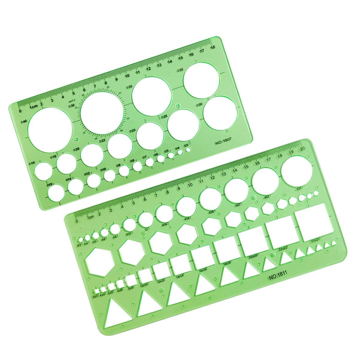 Circle Templates Geometric Drawings Drafting Stencils Measuring Tools Artist Design Drawing Aid Tool Geometry Ruler, 2 Pack