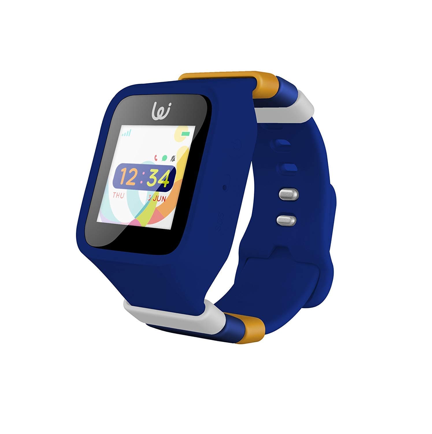 iGPS Wizard Smart Watch for Kids with a Three UK SIM Card - Live GPS Tracking - Cellular Voice & Text - Adjustable - Water Resistant - SOS, Device Removal Alerts - LED Touch Screen Display (Dark Blue)