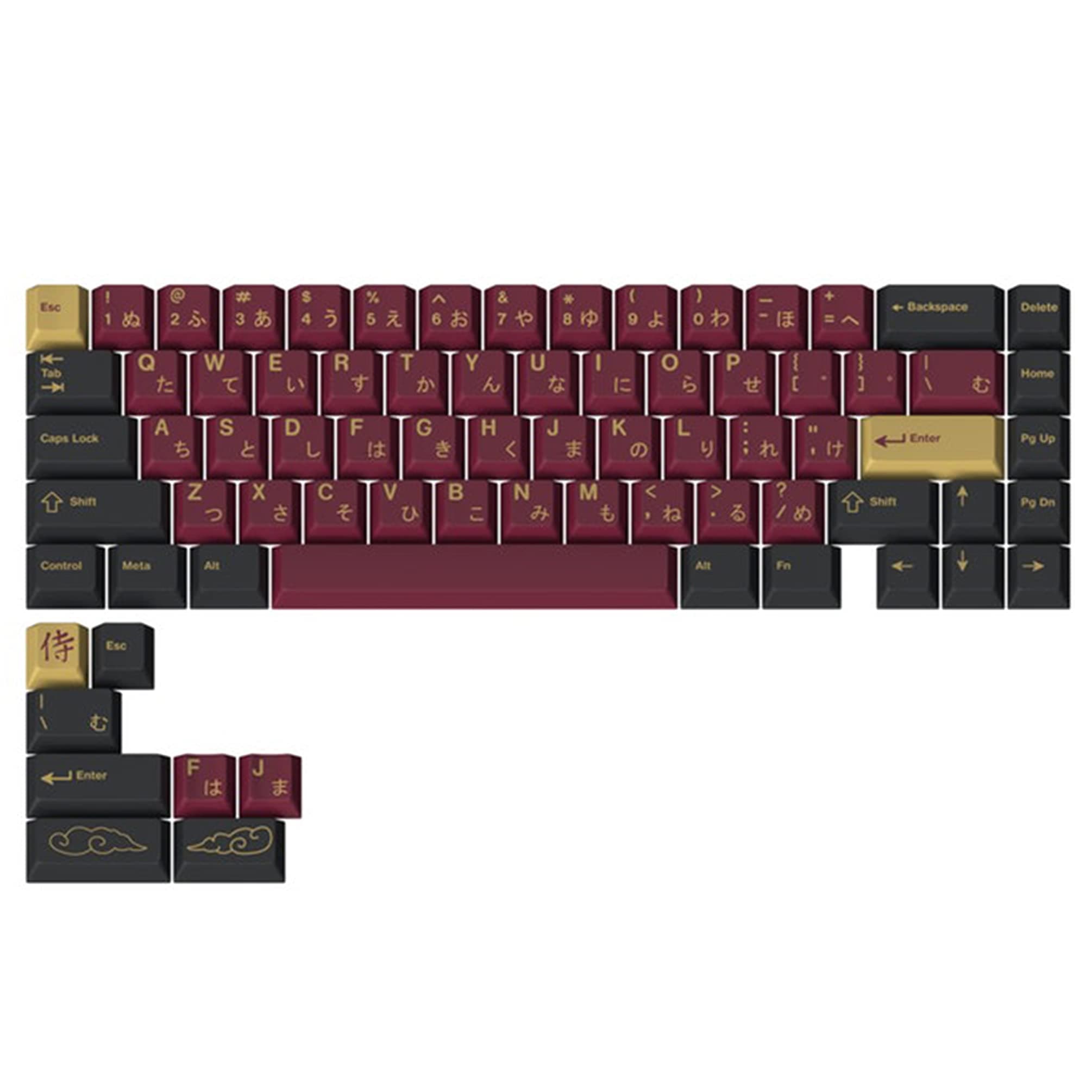 DROP + Redsuns GMK Red Samurai Keycap Set for 65% Keyboards - Compatible with Cherry MX Switches and Clones (65% 75-Key Kit)