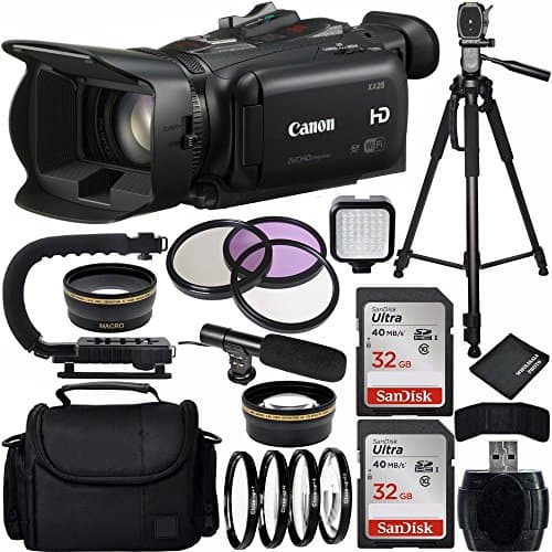 Canon XA25 Professional HD Camcorder Bundle with Carrying Case and Accessory Kit (19 Items)