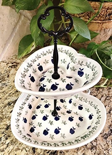 Two Tier Stand, Cake Stand, Dessert Stand, Cup Cake Stand, Jewelry Stand, Vanity Tray, Appetizer, Tidbit, Center Piece, Apples, Hearts
