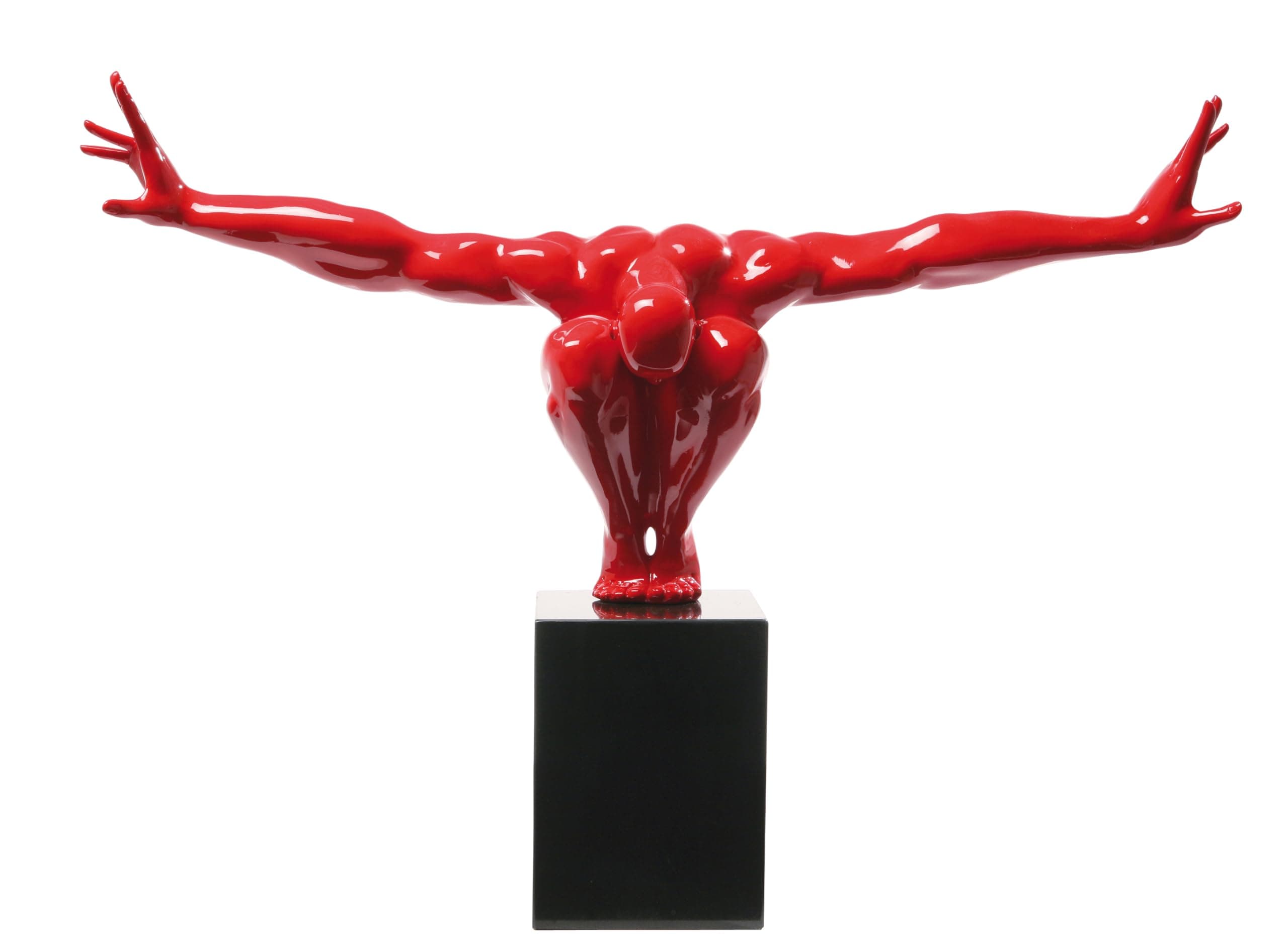 Kare Design Deco Object Athlete, Red, Sculpture with Engineered Marble Base, Decorative Home Accessories, Room Decor, Handmade, Home Decor for Living Room, Bedroom, Hallway, 29x43x15cm (H/W/D)