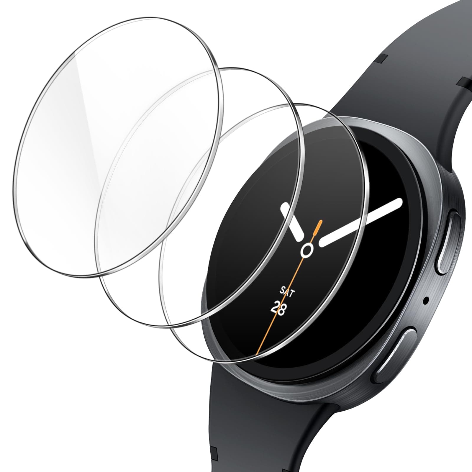 JETech Screen Protector for Samsung Galaxy Watch 8 40mm, Tempered Glass Anti-Scratch, HD Clear, 3 Pack