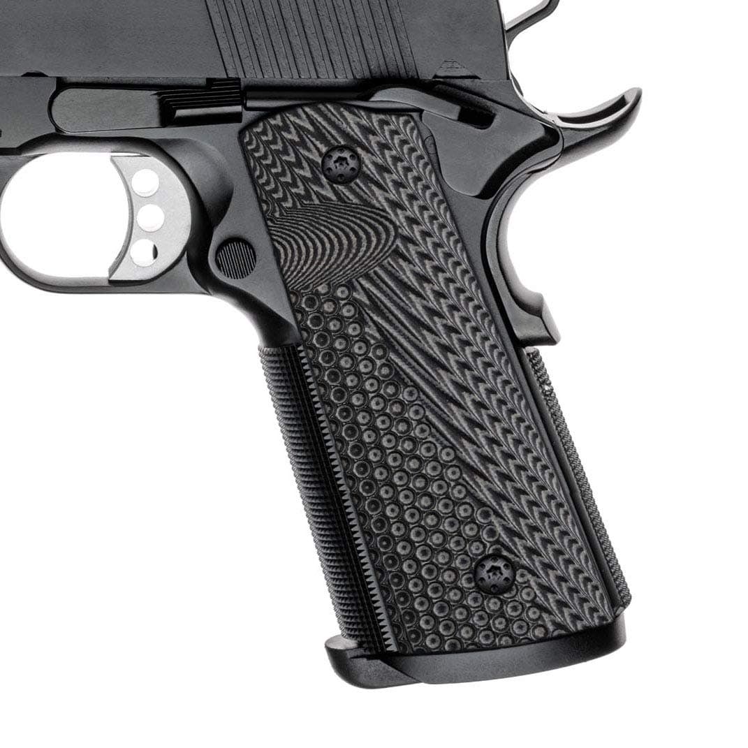Cool Hand 1911 G10 Grips, Black Screws Included, Most Full Size Government Commander 1911 Pistol, Magwell Cut, Ambi Safety Cut, Mag Release, OPS Texture