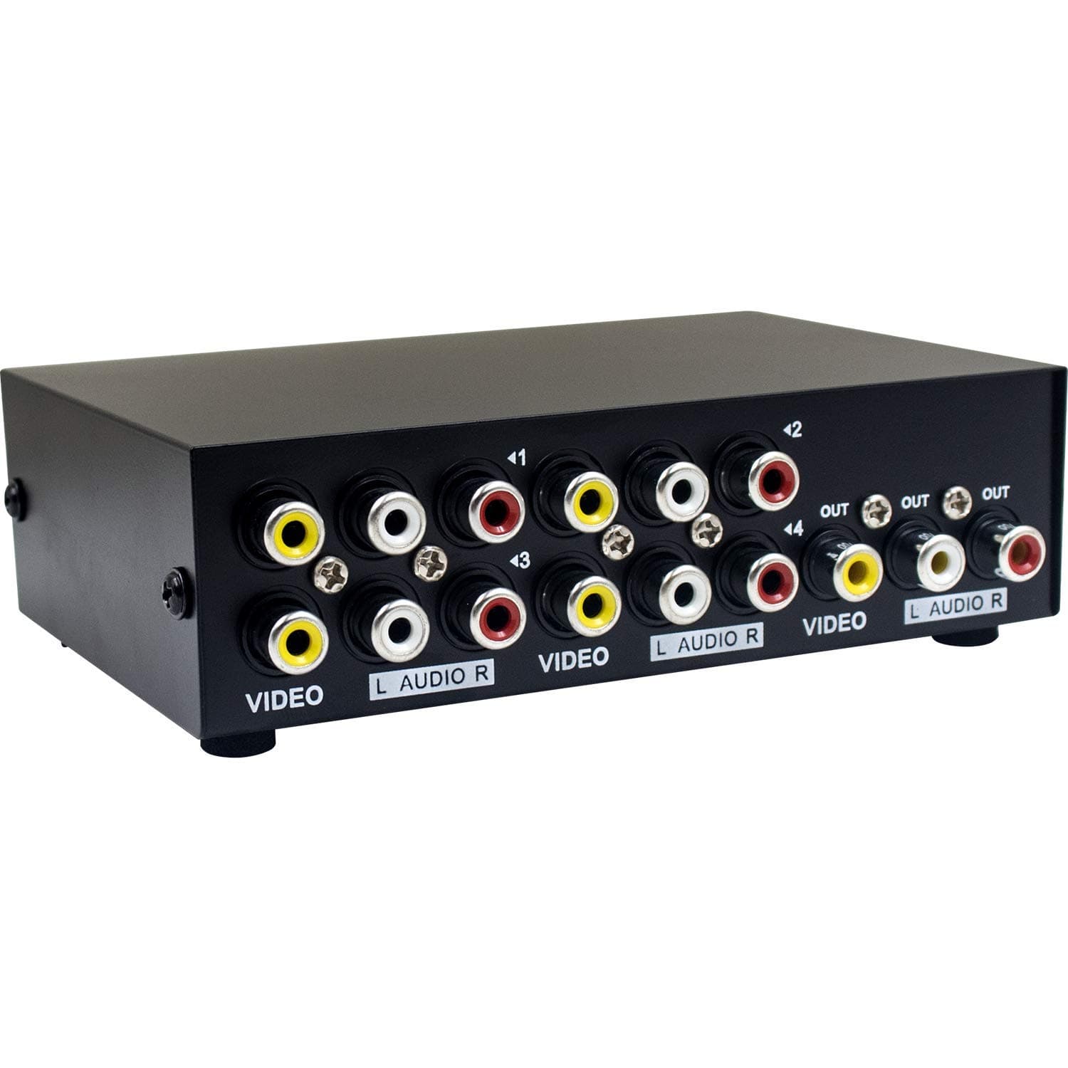 Duttek 4 Port AV Switch RCA Switcher