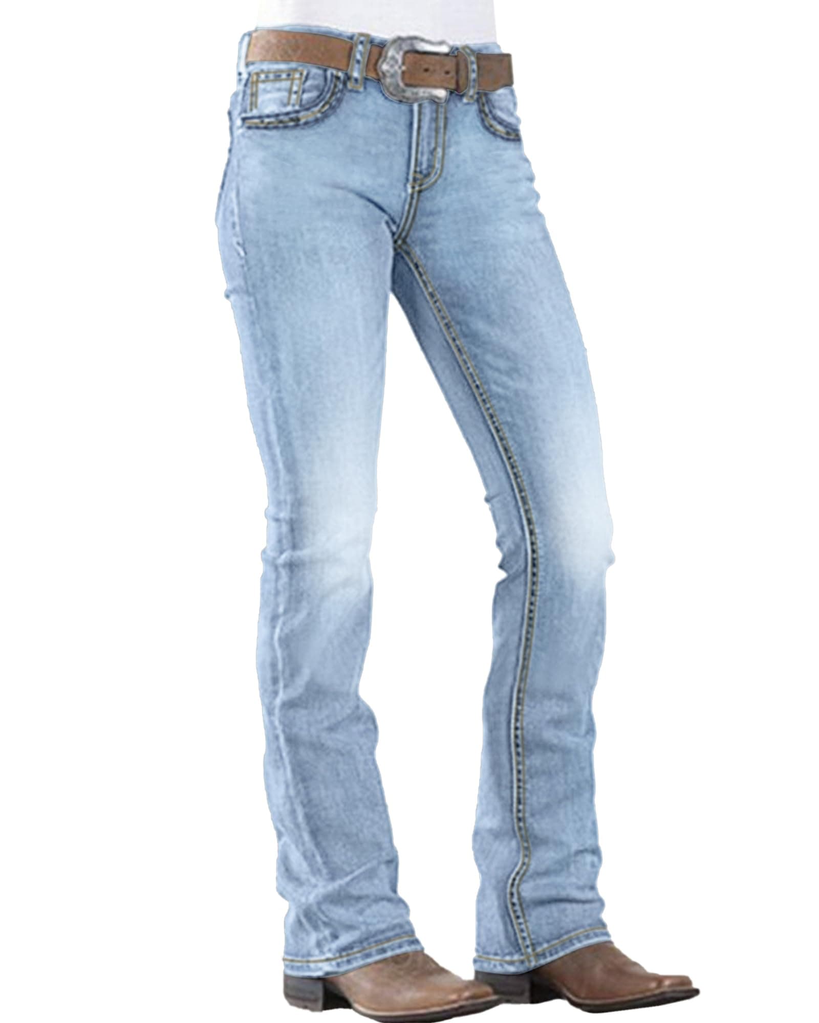 Women Bootcut Jeans 90s Mid Rise Straight Leg Stretchy Boot Cut Denim Pants Trendy