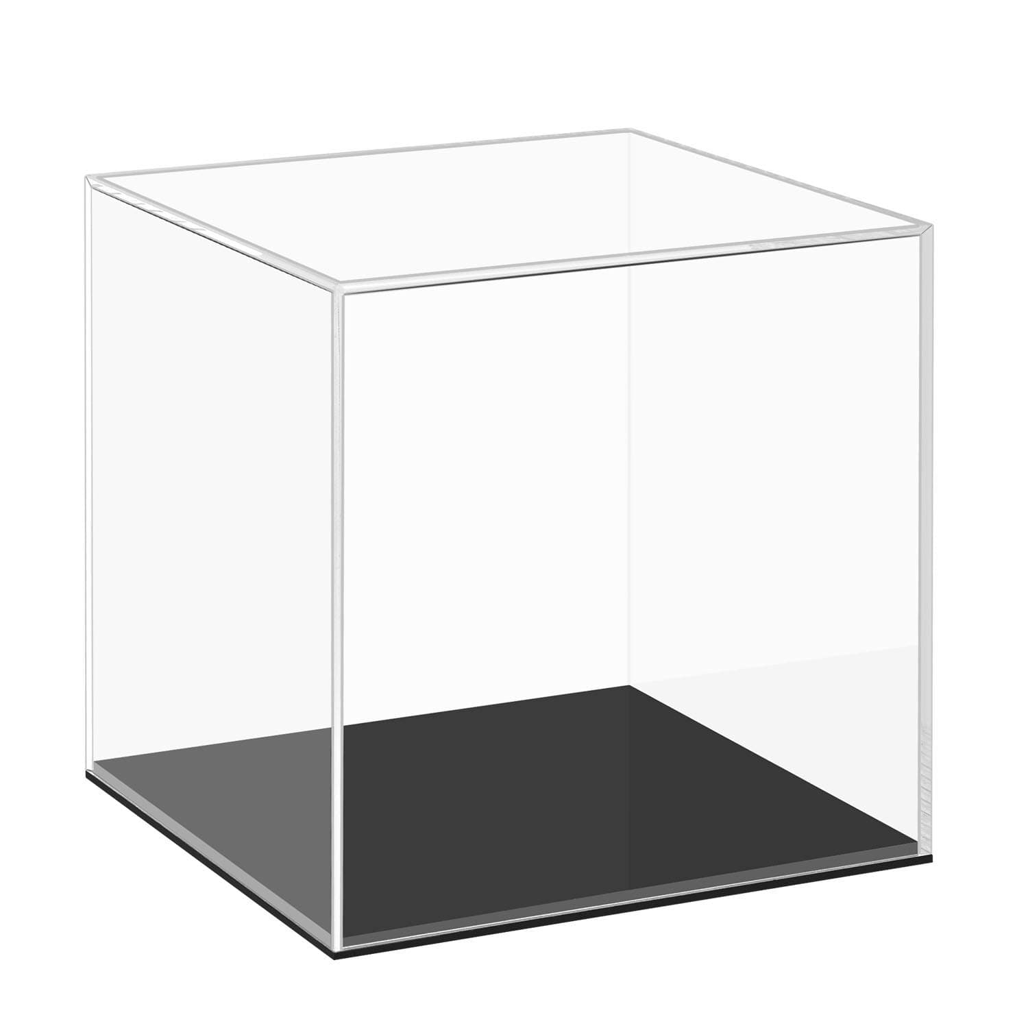 Cliselda Fully Assembled Clear Acrylic Display Case, Small Acrylic Box Curiosity Cube Square Plastic Dustproof Showcase for Display Collectible Action Figures Toys (15x15x15 cm)