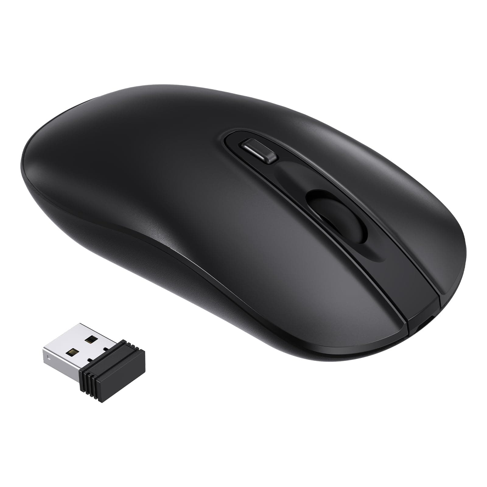 cimetech Wireless Mouse for Laptop, Portable Slim Silent Design for Left & Right Hand Users, Storable Nano Receiver, 800-1600 DPI, 2.4G Compact Computer Mice for MacBook, PC, Windows, Chromebook