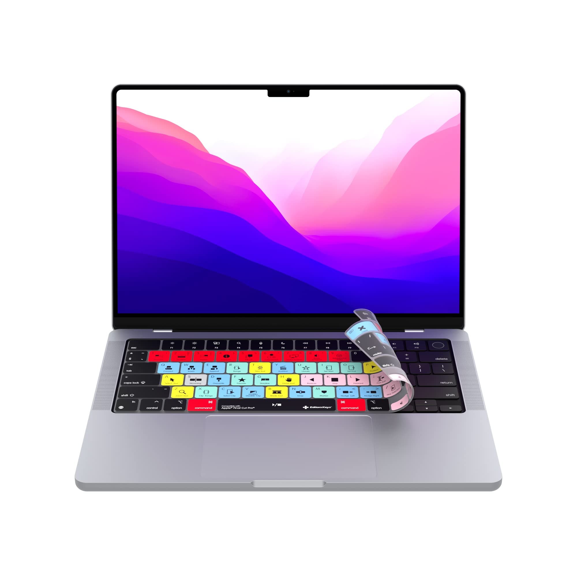 Editors Keys Final Cut Pro Keyboard Cover for 14" & 16" MacBook Pro Laptop 2021+ with M1 Chips | 100 Functional Shortcut for video editing