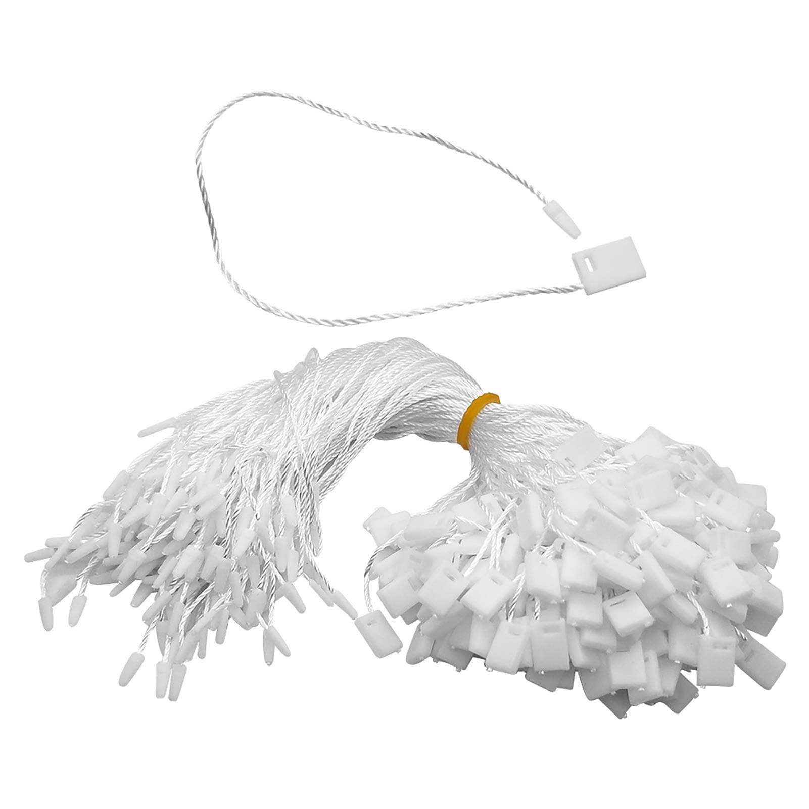 1000pcs Hang Tag String Lock Pin Loop Fastener Hook Ties White Nylon Tag String Snap Easy and Fast to Attach(7inches)