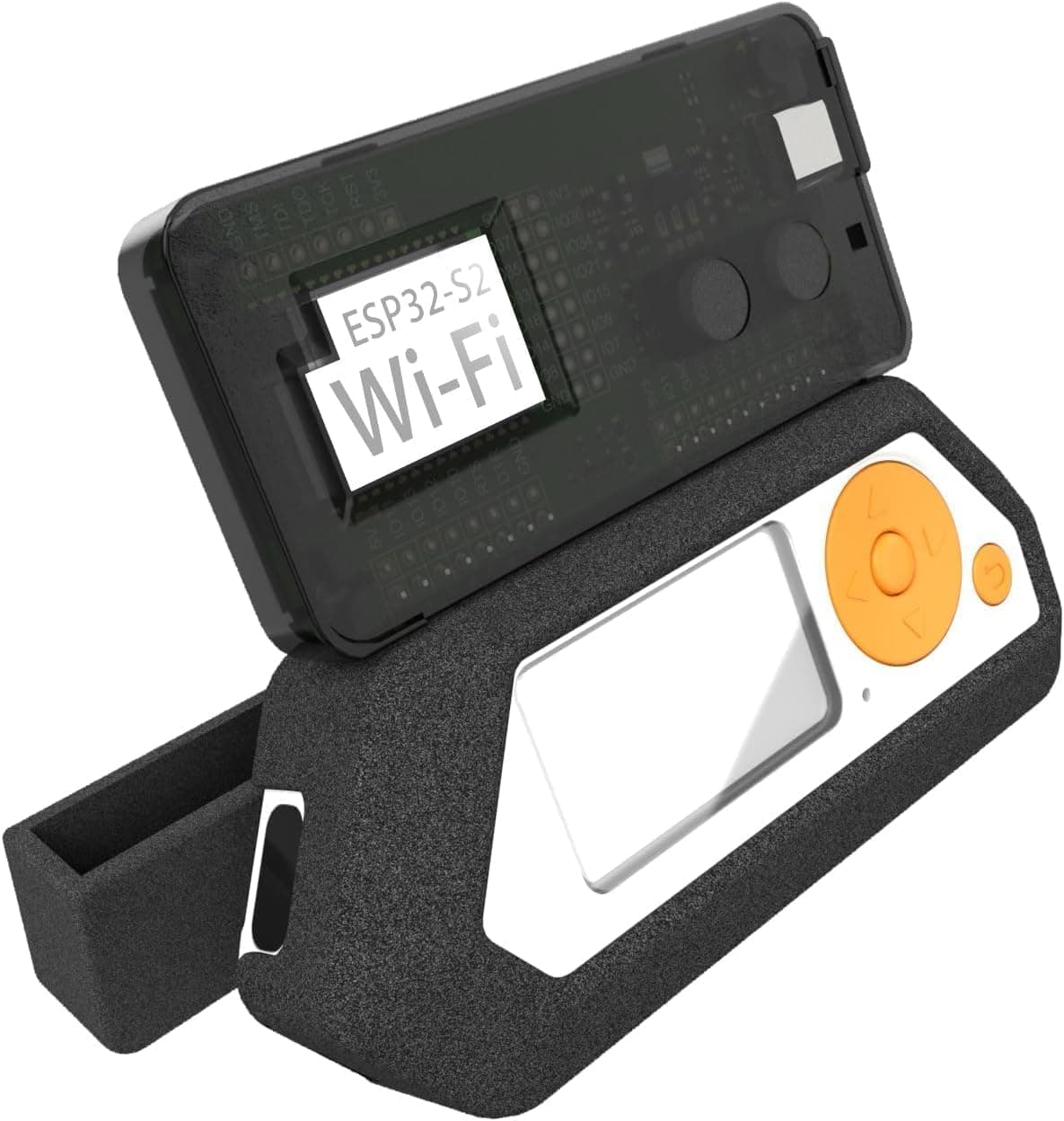 5 in 1 Protective Case Set for Flipper Zero & for Flipper Zero Wi-Fi Dev Board V1 ESP32-S2, Accessories for Flipper Zero & WiFi Dev Board - Black with Carrying Case (Black Set)