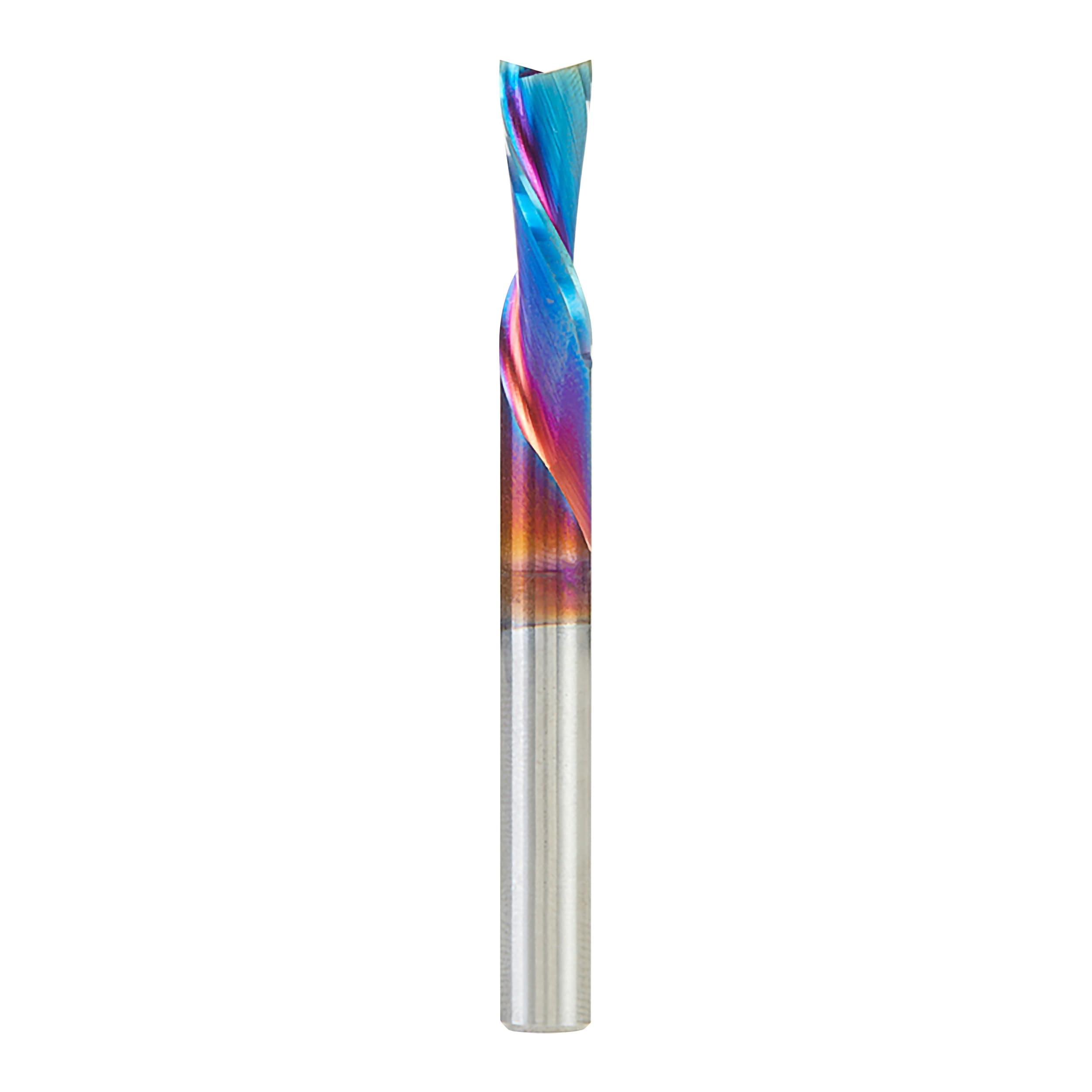 46202-K Solid Carbide Spiral Plunge Router Bit Down Cut 1/4 Dia x 3/4 x 1/4 Inch Shank, Spektra Extreme Tool Life Coated