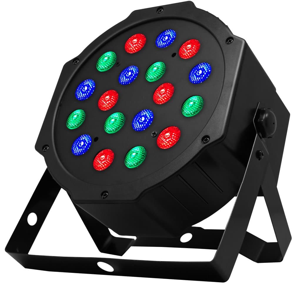 Stage Par Lights - Costech Sound Activated DJ Lighting; Strobe Lamp Stage light; Disco Ball Wash Lights; 18 LED Auto-Run & DMX512 Control Mode for Club Pub/Disco DJ Show/Wedding/Party (LPL-1OO1)