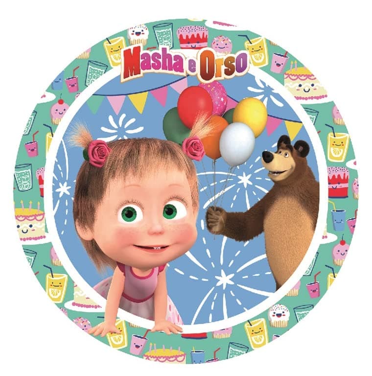 Host Waffle for Decorations and Cakes Masha and Bear Theme in Edible Discs Cake Design (12)