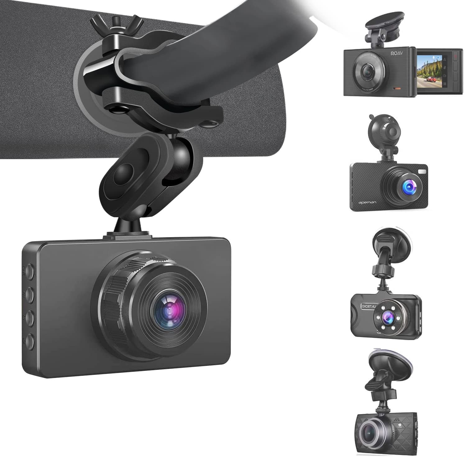 Sportway S70 Dash Cam Mount, Mirror Dash Camera Mount Holder with 6pcs Joints for Rove APEMAN CHORTAU Roav Nexar iiwey YI Z-Edge Old Shark KDLINKS Crosstour Falcon Zero... Most Car Dash Cameras