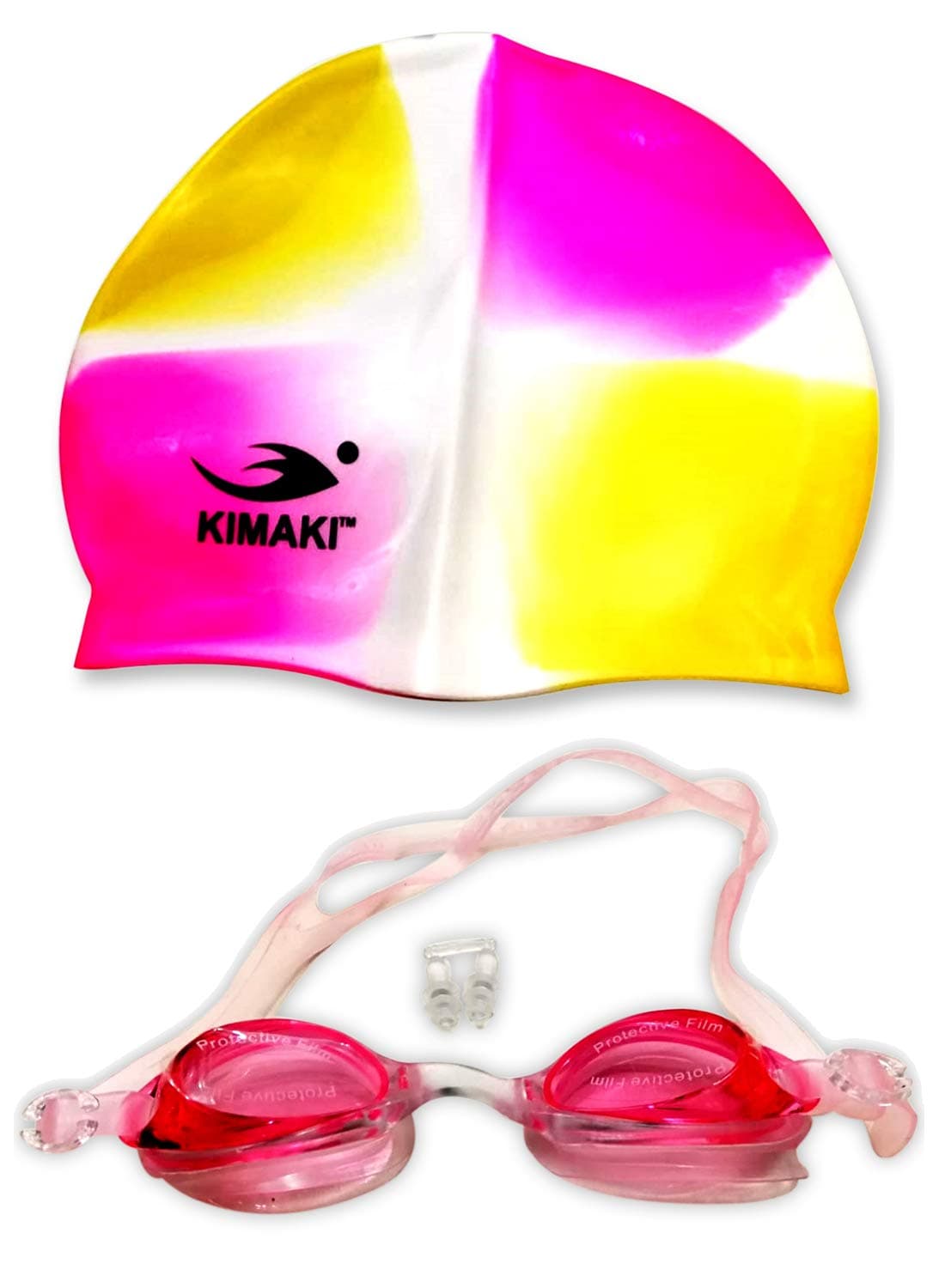 Kimaki Swimming Goggle, Cap and Ear Plug Combo