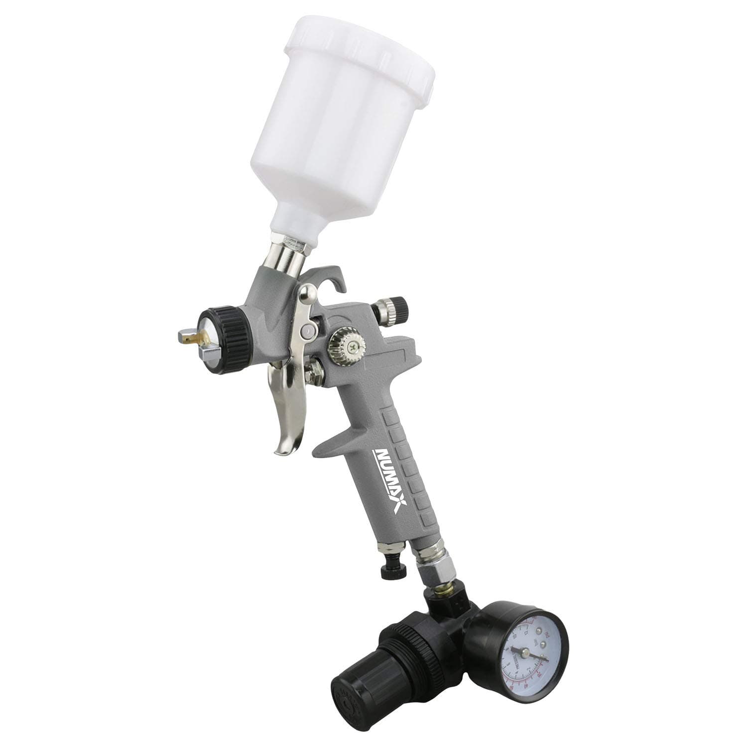 SPS08 Pneumatic 0.8 mm Tip Mini HVLP Gravity Feed Spray Gun with 125 cc Plastic Cup