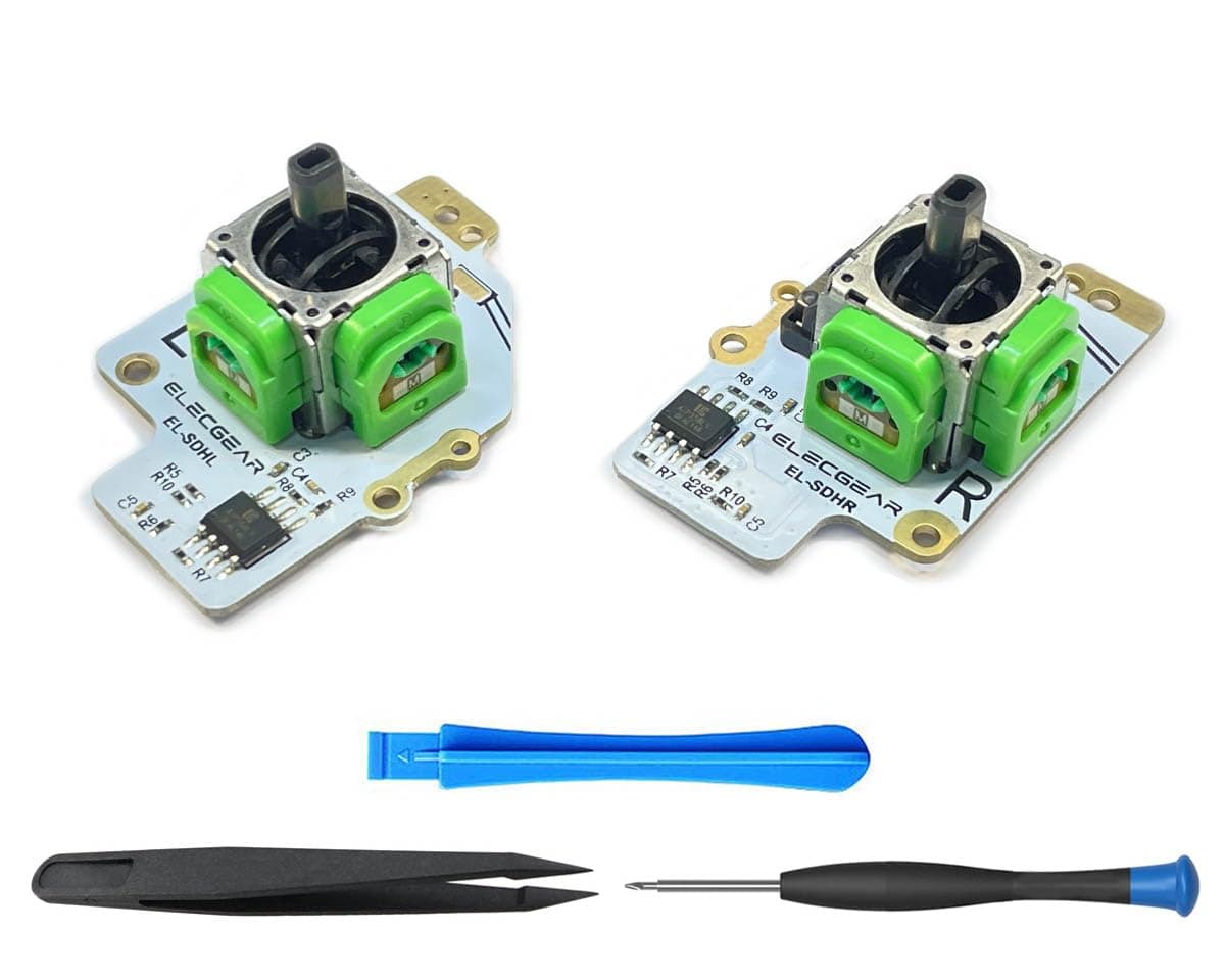 ElecGear TMR Joystick Replacement for Steam Deck LCD, Electromagnetic Hall Sensor Left and Right Thumbstick Module PCBA for MEDA and MHDA, Repair Tool Kit Included