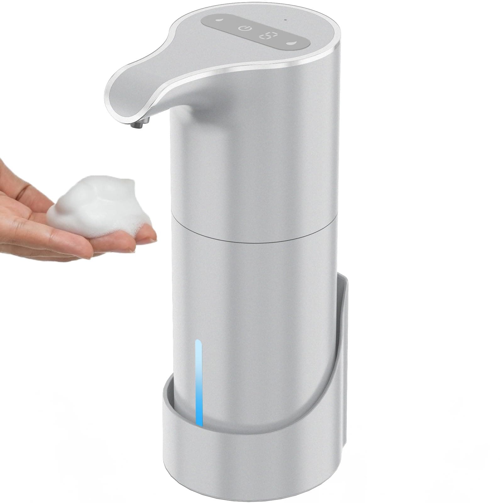 YIKHOM Automatic Foaming Soap Dispenser, 7-Level Adjustable Touchless Dispenser Electric, Rechargeable Foam Hand Soap Dispenser for Bathroom Kitchen, 13.5 oz/450mL, Wall Mount